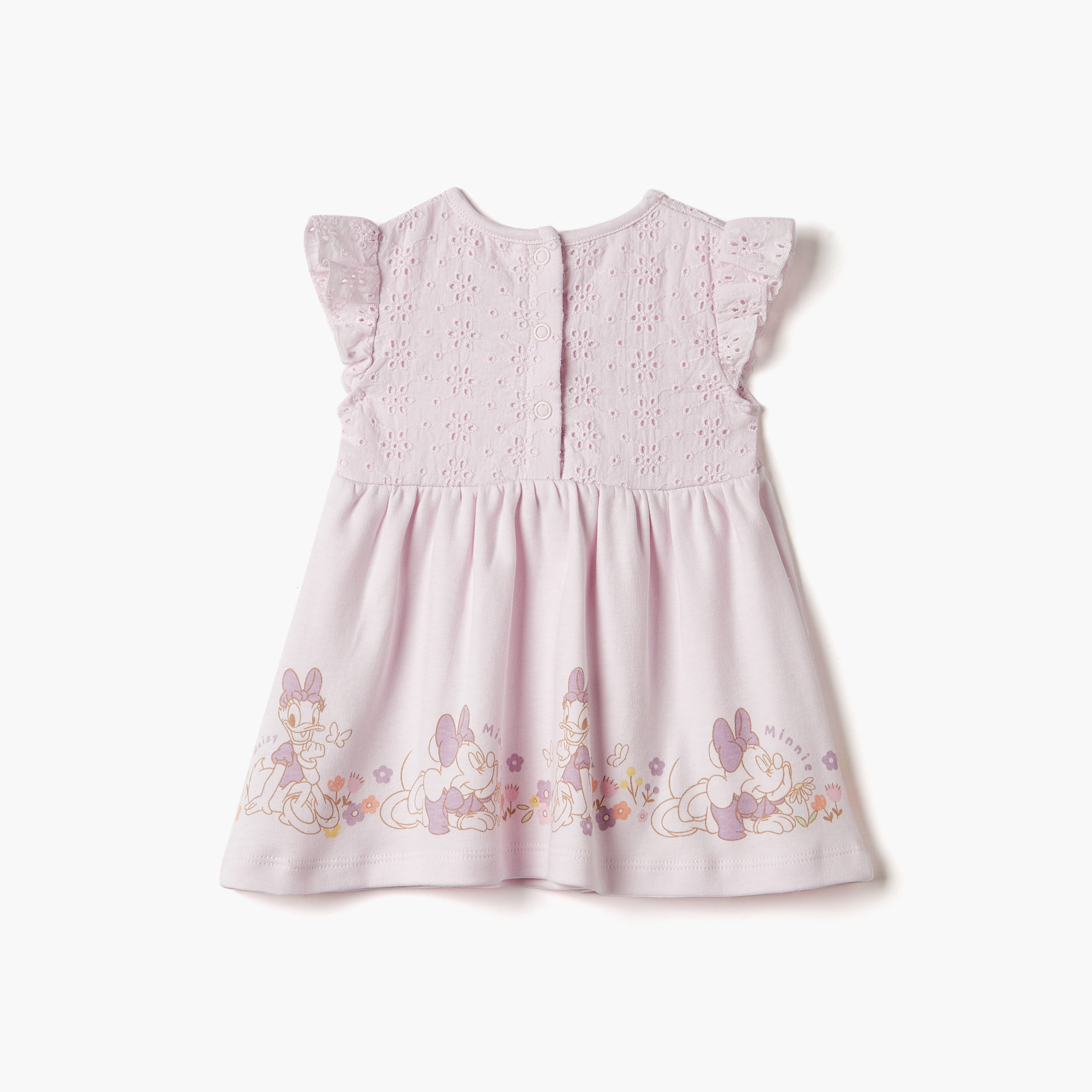 Disney Minnie Mouse and Daisy Duck Print Dress with Schiffli Detail-baby-girls-clothing-dressesandjumpsuits-image-2