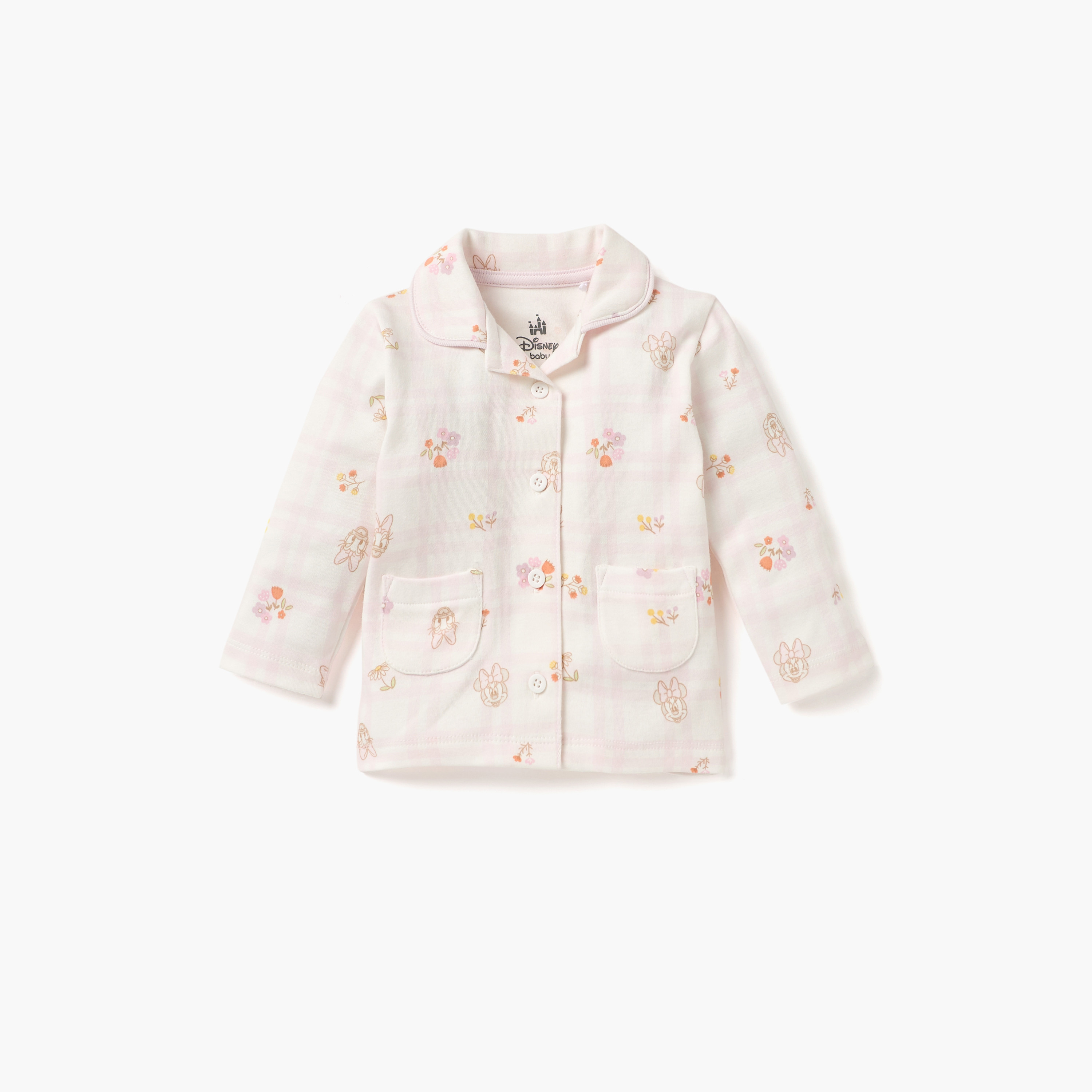 Disney Minnie Mouse and Daisy Duck Print Shirt and Pyjama Set-baby-girls-clothing-nightwear-pyjamasets-image-2