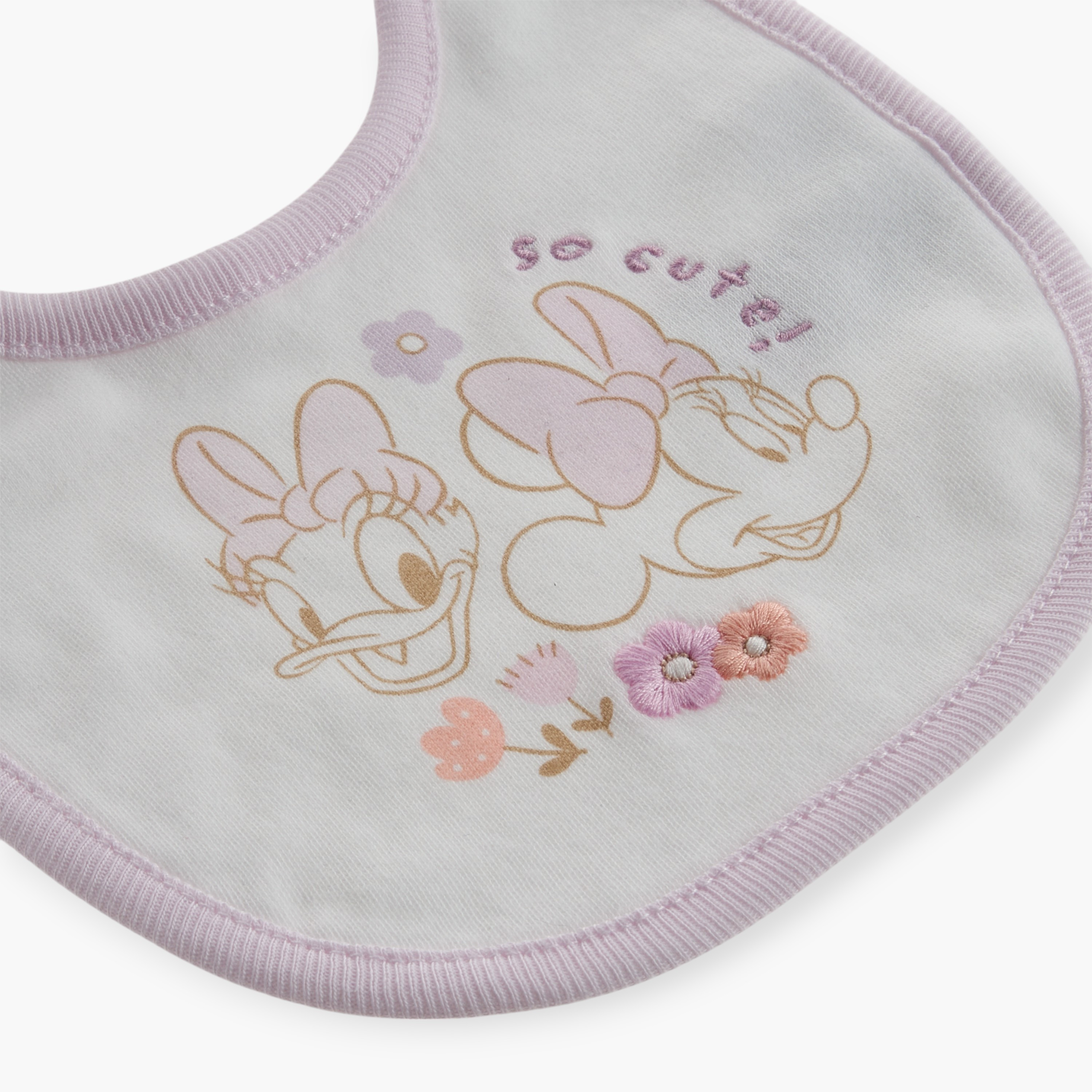 Disney Daisy Duck and Minnie Mouse Print Bib with Button Closure-baby-feeding-bibs-image-3