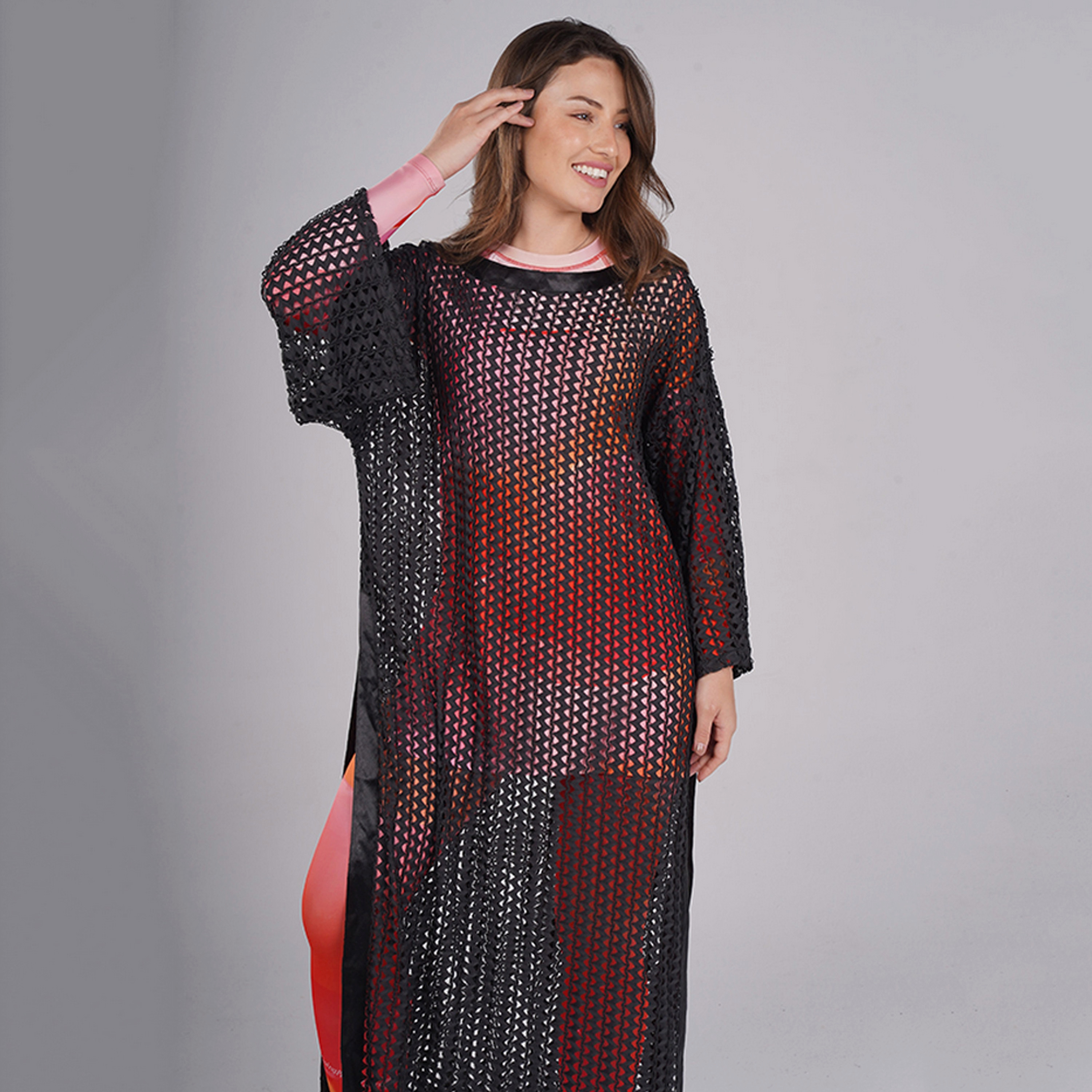 Pepla Women's Crochet Mesh Swim Cover-Up Kaftan-women-clothing-swimandbeach-beachwear-image-2