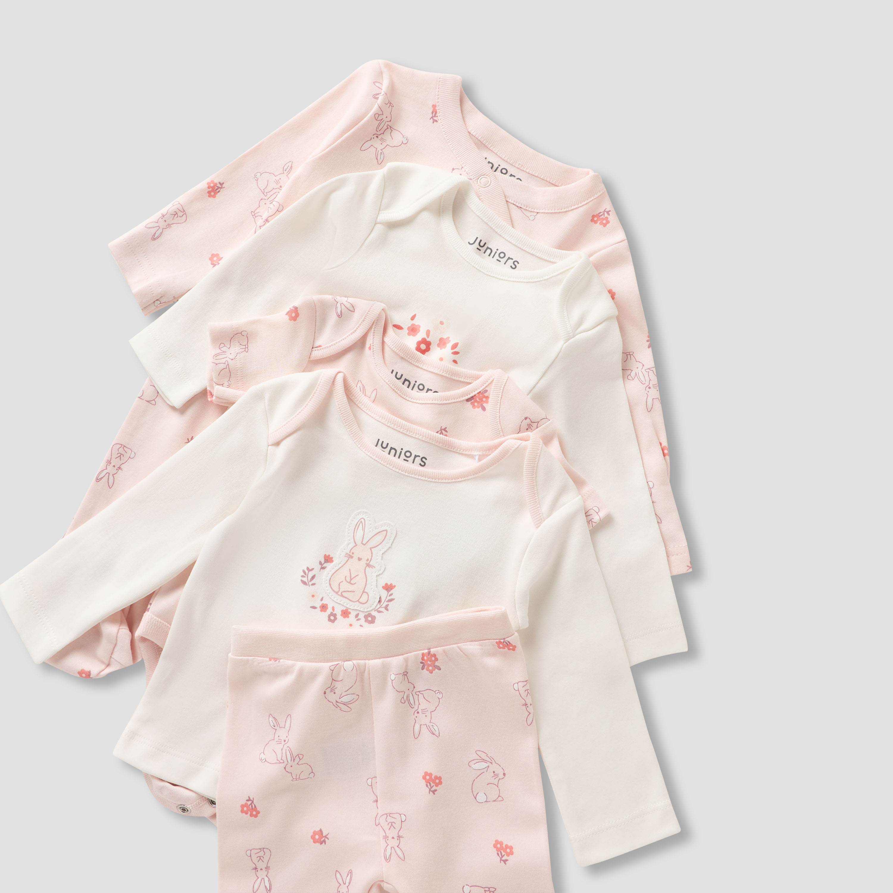 Juniors 9-Piece Boys Gift Set - Cotton - Bodysuit, Pyjamas, Beanie, Mittens, Sleepsuit - Bunny Print-baby-boys-clothing-setsandcoords-image-11