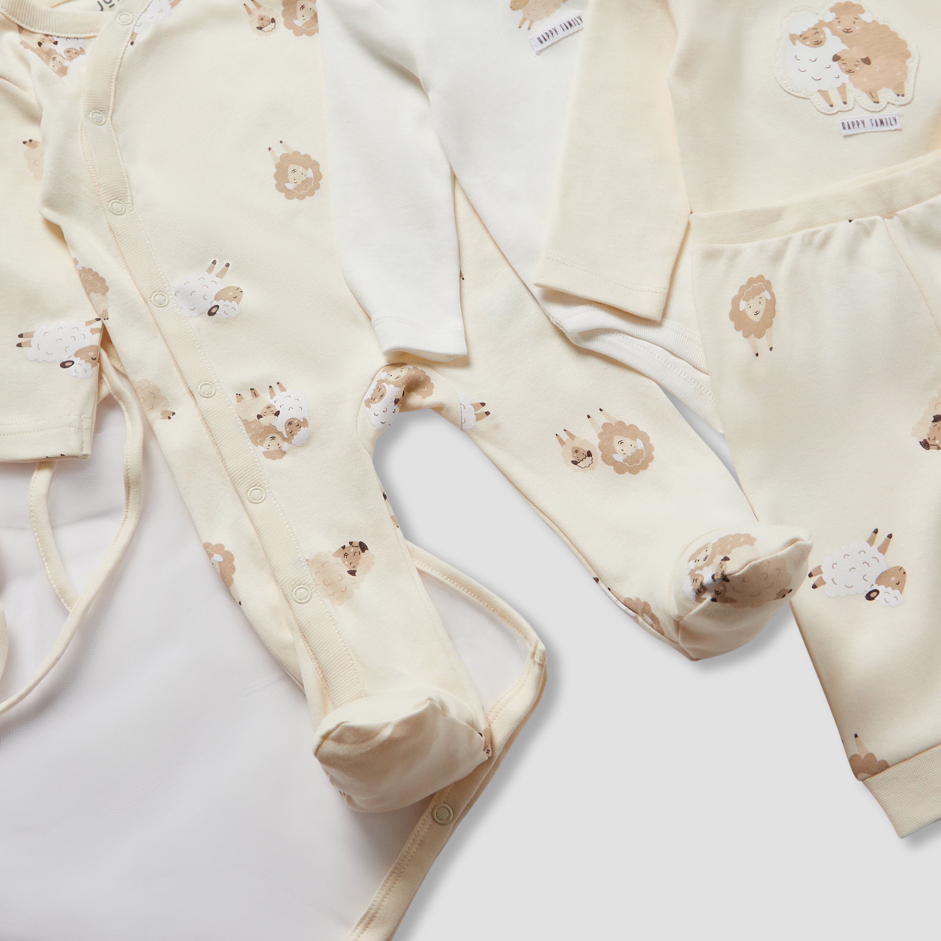 Juniors 9-Piece Girls Gift Set - Cotton - Sleepsuit, Bodysuit, T-shirt, Pyjama - Sheep Print-baby-girls-clothing-setsandcoords-image-12