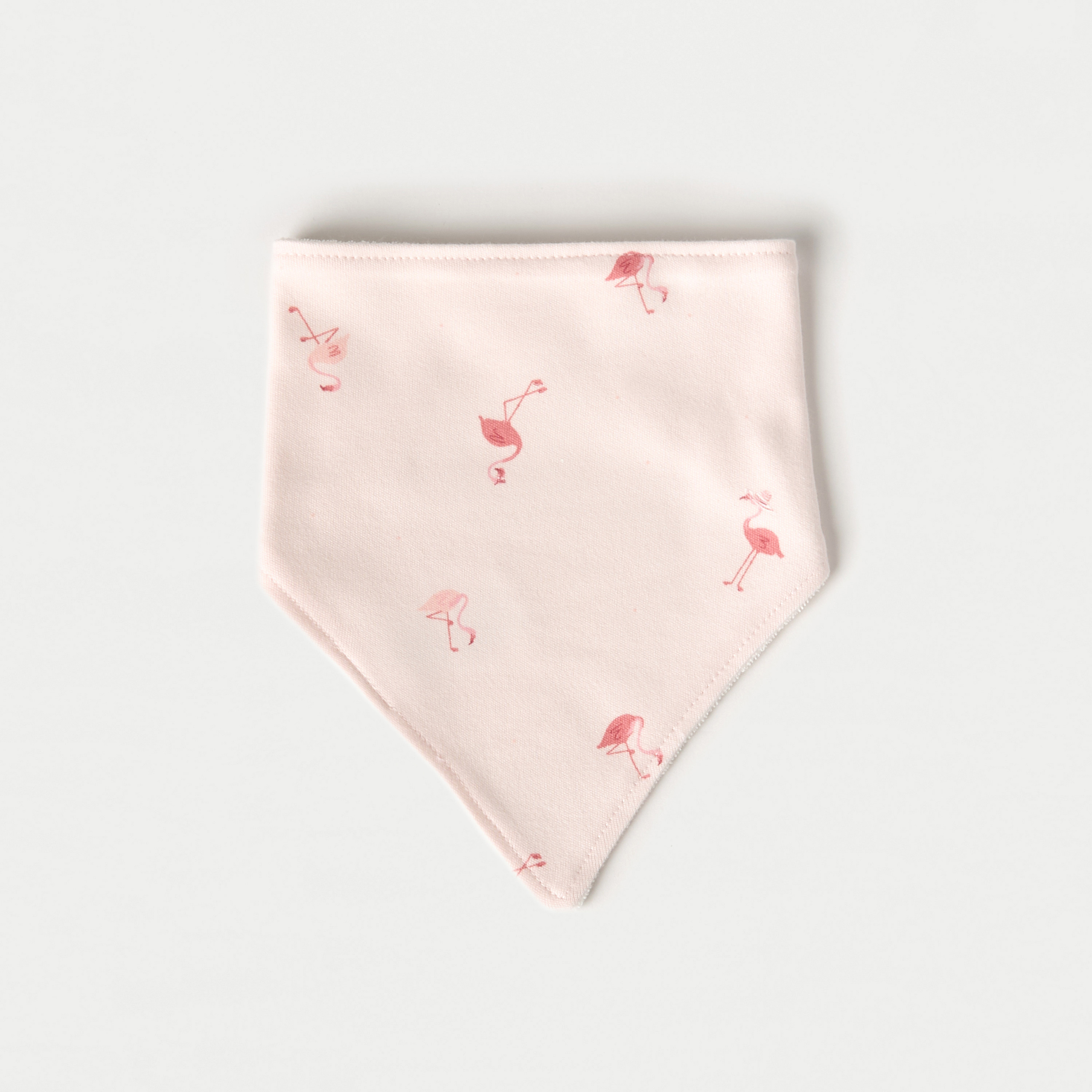 Juniors Flamingo Print Muslin Bib with Button Closure - Set of 3-baby-feeding-bibs-image-2