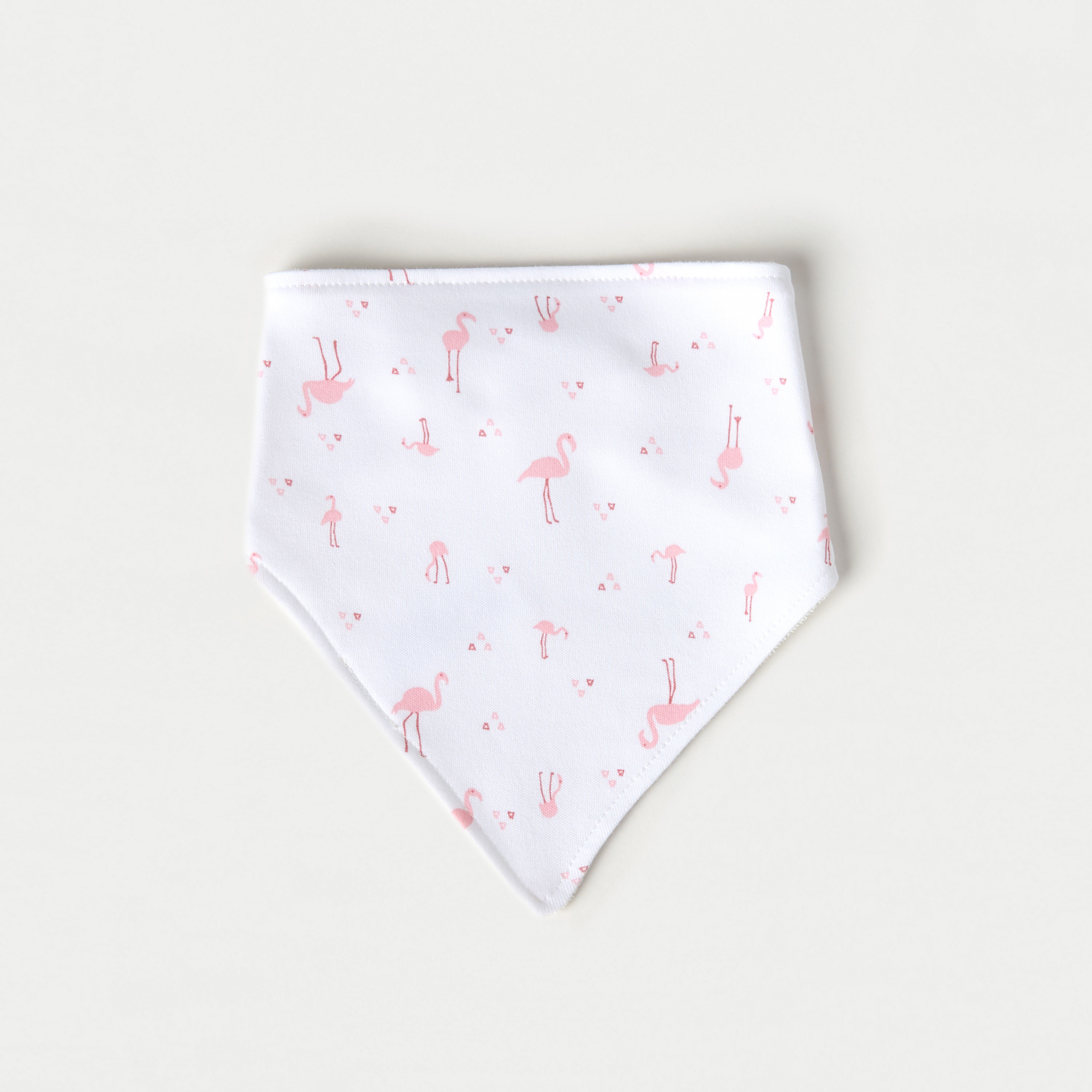 Juniors Flamingo Print Muslin Bib with Button Closure - Set of 3-baby-feeding-bibs-image-3