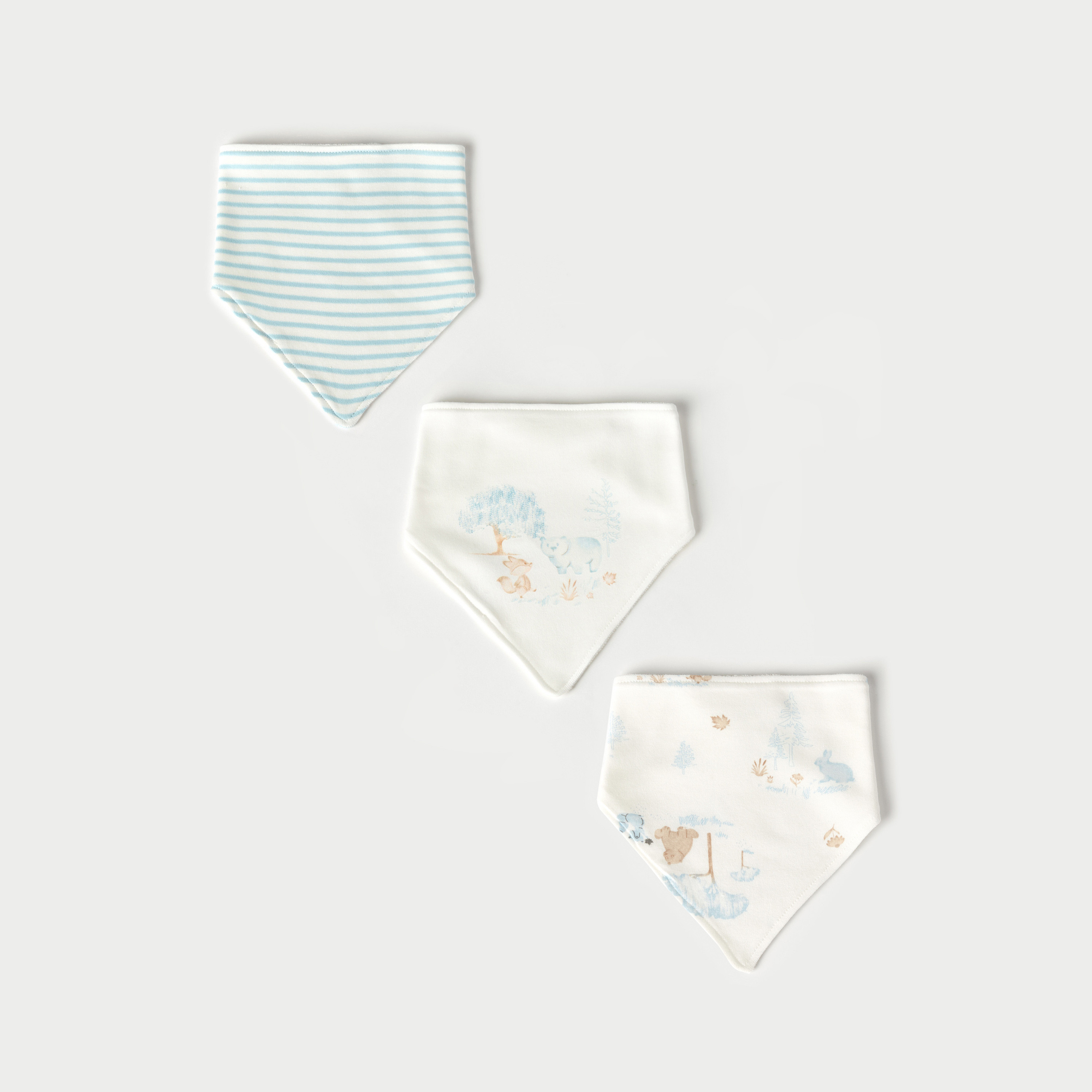 Juniors Printed Muslin Bib with Button Closure - Set of 3-baby-feeding-bibs-image-1