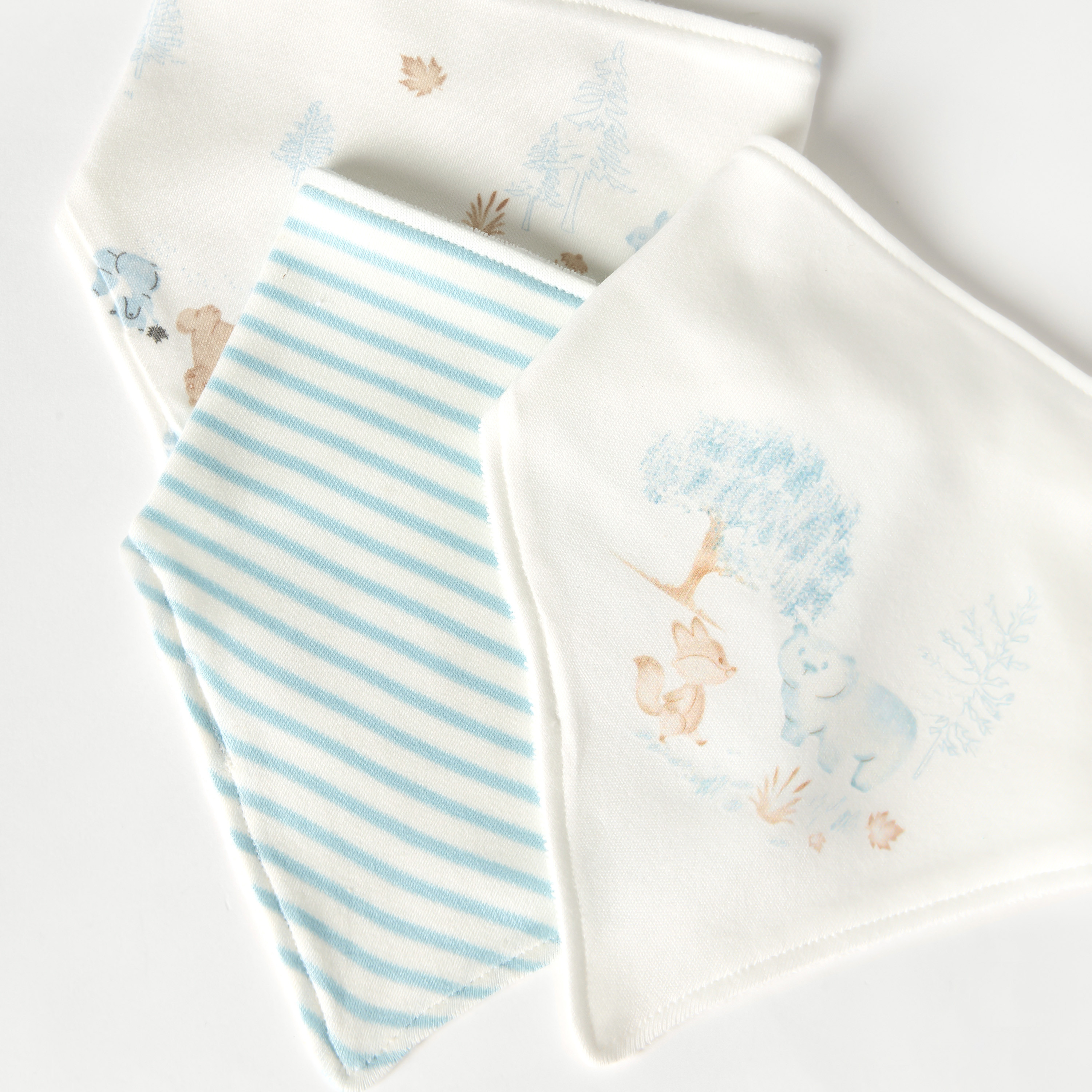 Juniors Printed Muslin Bib with Button Closure - Set of 3-baby-feeding-bibs-image-5