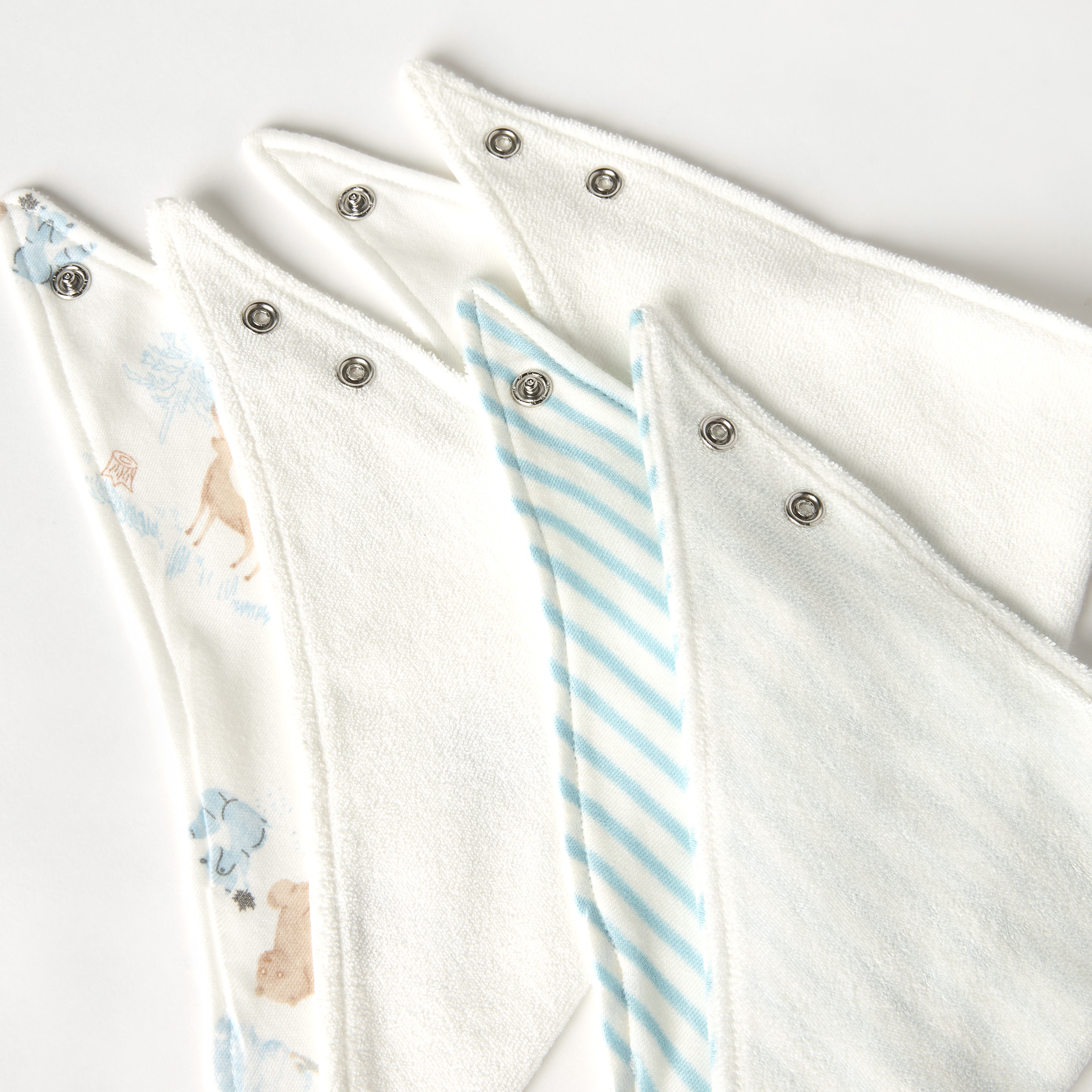 Juniors Printed Muslin Bib with Button Closure - Set of 3-baby-feeding-bibs-image-6