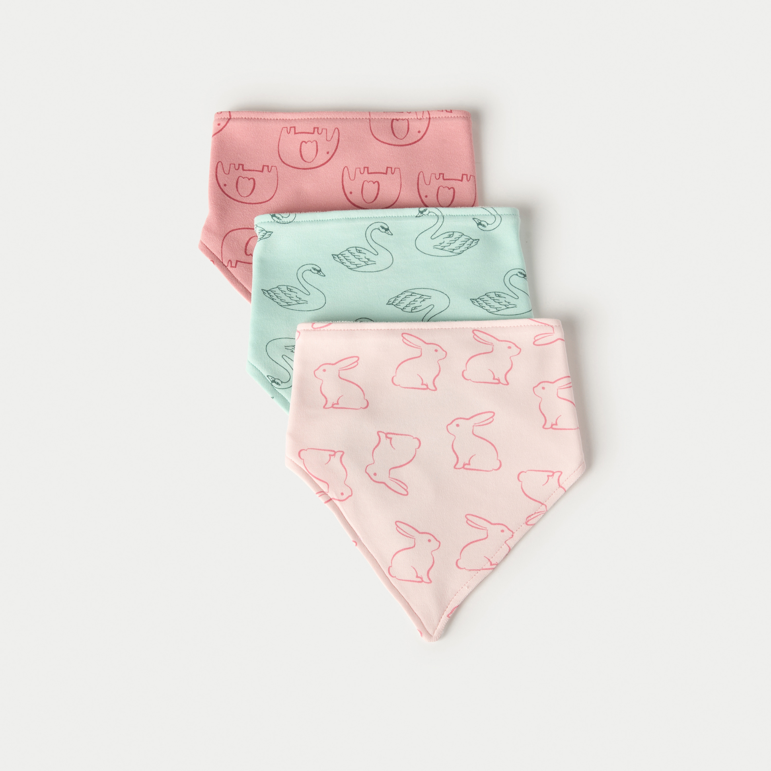 Juniors Printed Muslin Bib with Button Closure - Set of 3-baby-feeding-bibs-image-1
