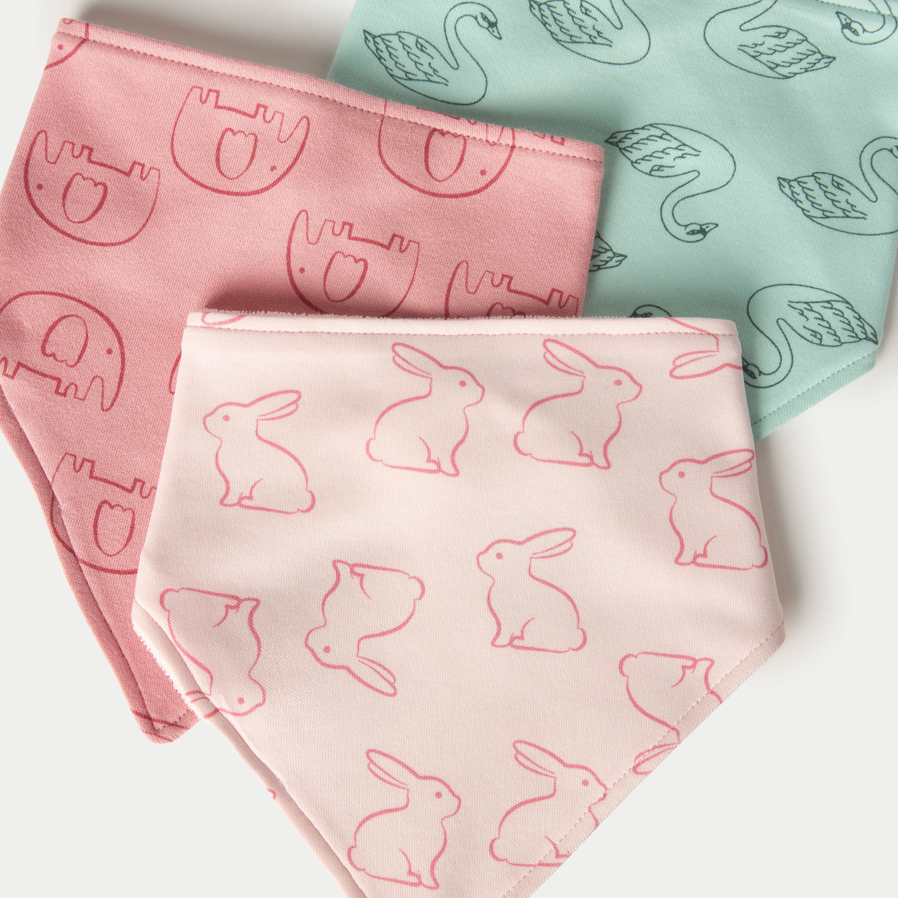 Juniors Printed Muslin Bib with Button Closure - Set of 3-baby-feeding-bibs-image-5
