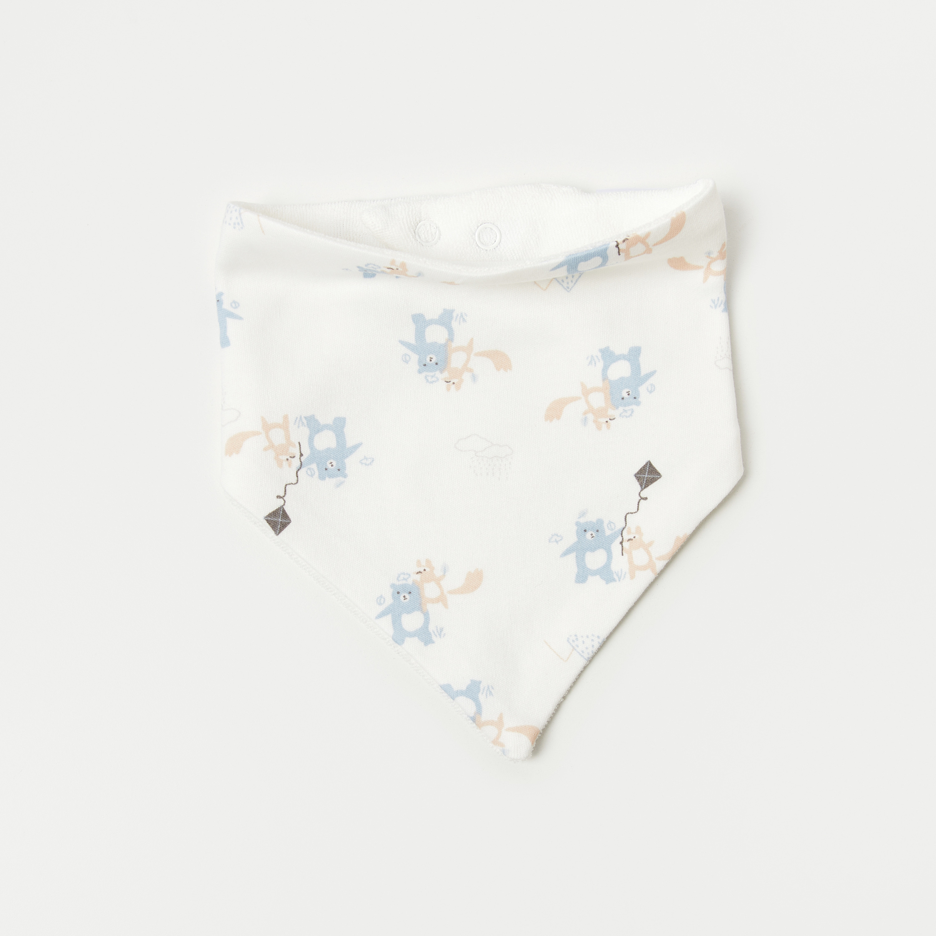 Juniors Printed Dribble Bib with Snap Button Closure - Set of 3-baby-feeding-bibs-image-4