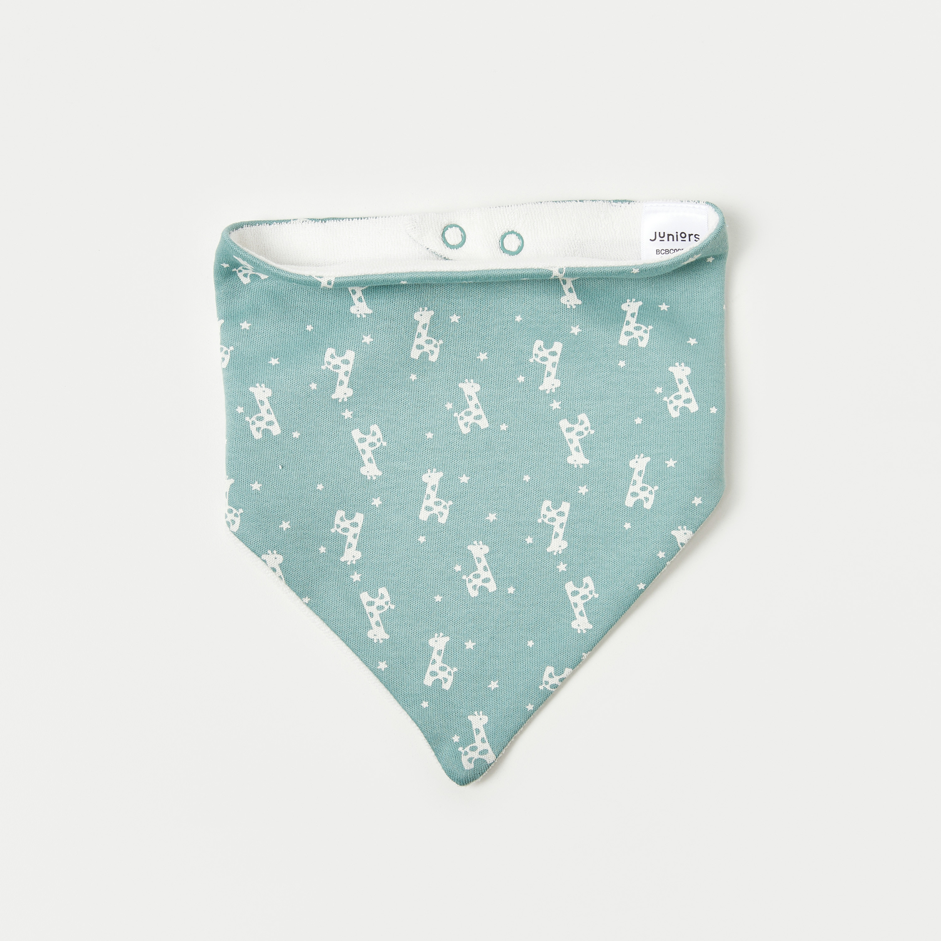 مرايل بزر إغلاق كبّاس وطبعات زرافة من جونيورز- طقم 3 قطع-baby-feeding-bibs-image-2
