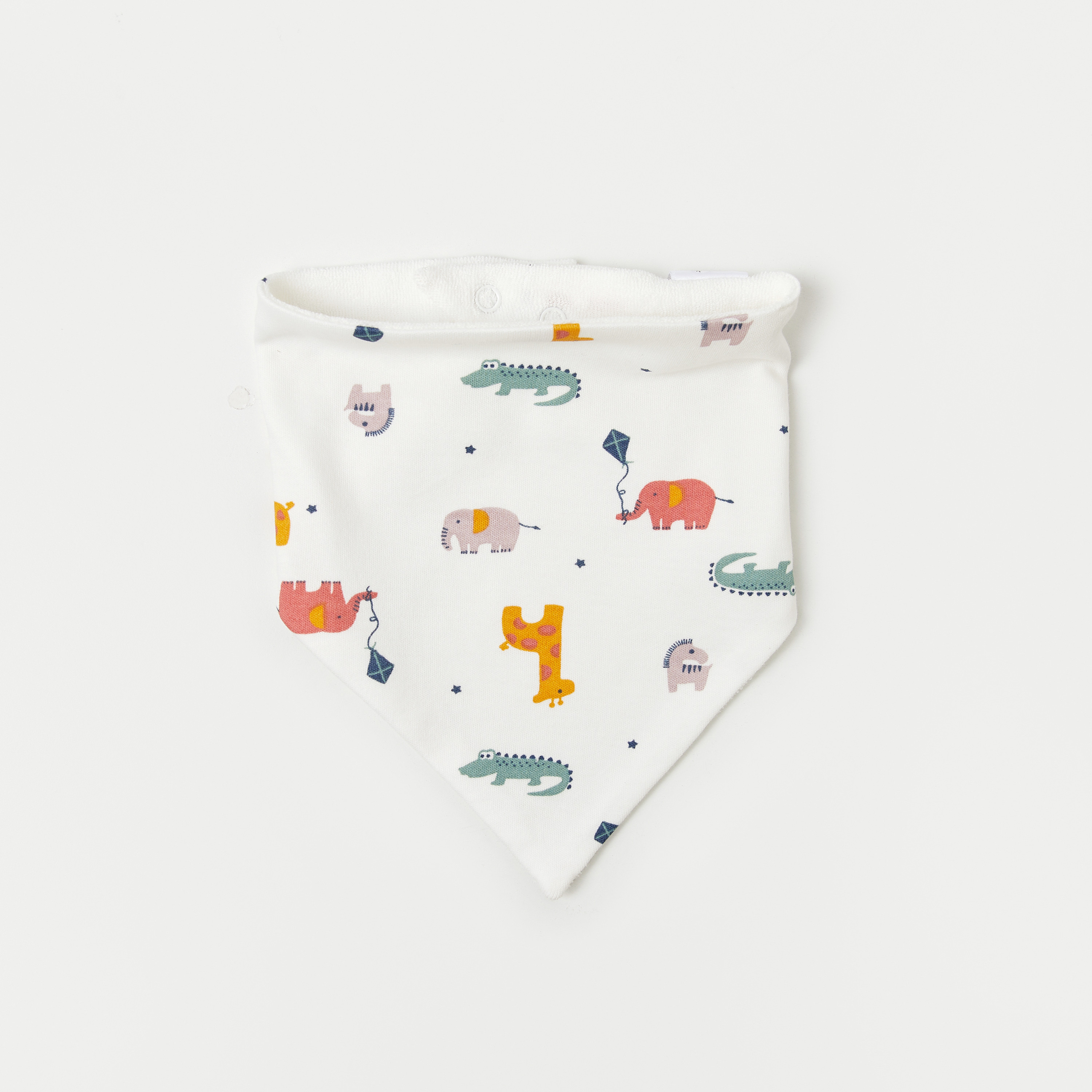 مرايل بزر إغلاق كبّاس وطبعات زرافة من جونيورز- طقم 3 قطع-baby-feeding-bibs-image-3