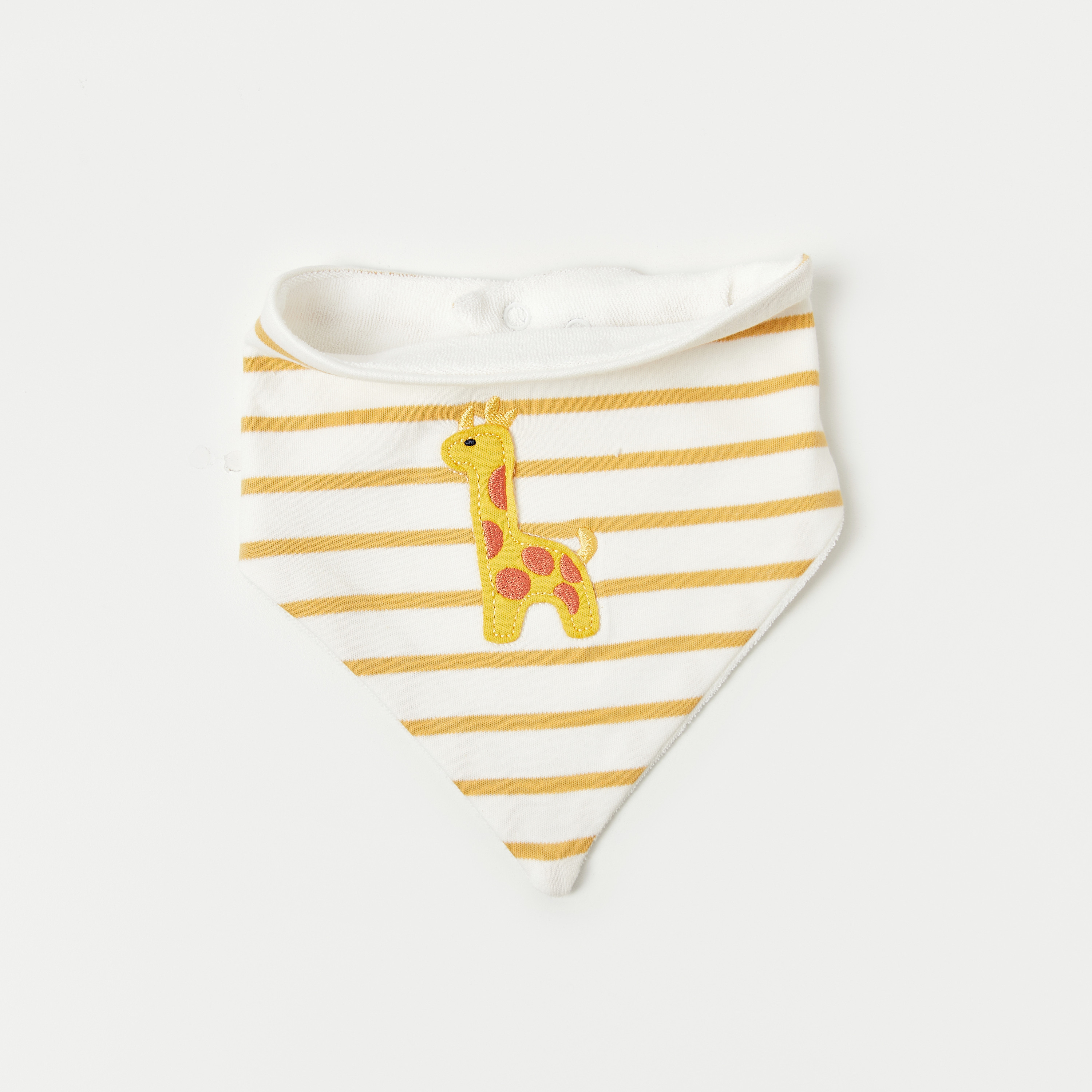 مرايل بزر إغلاق كبّاس وطبعات زرافة من جونيورز- طقم 3 قطع-baby-feeding-bibs-image-4