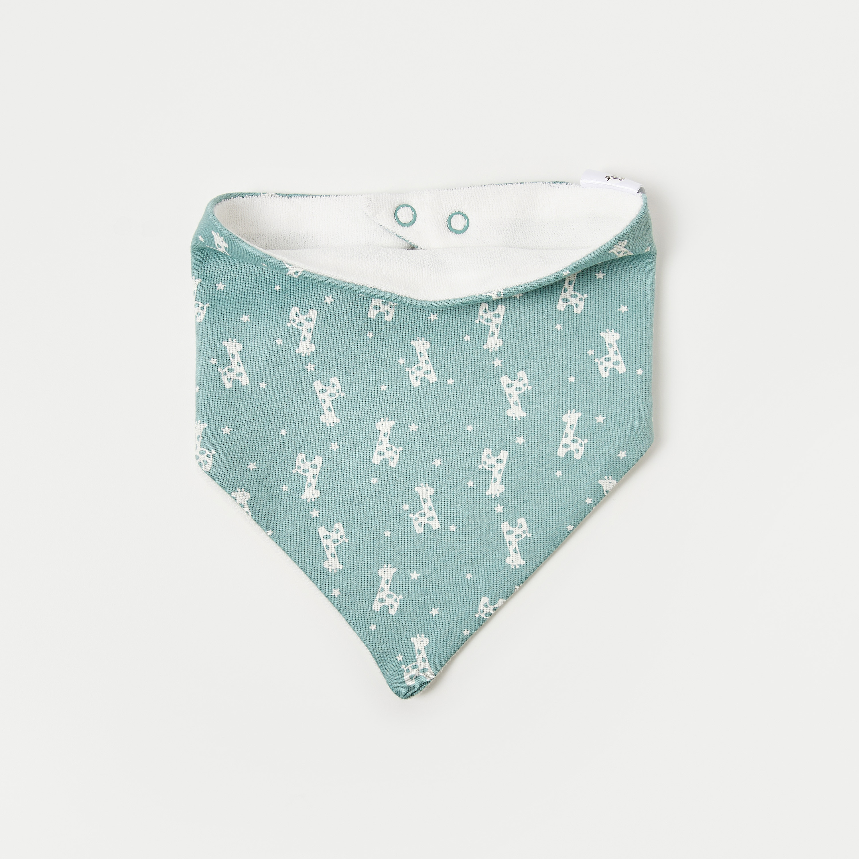 مرايل بزر إغلاق كبّاس وطبعات زرافة من جونيورز- طقم 3 قطع-baby-feeding-bibs-image-5