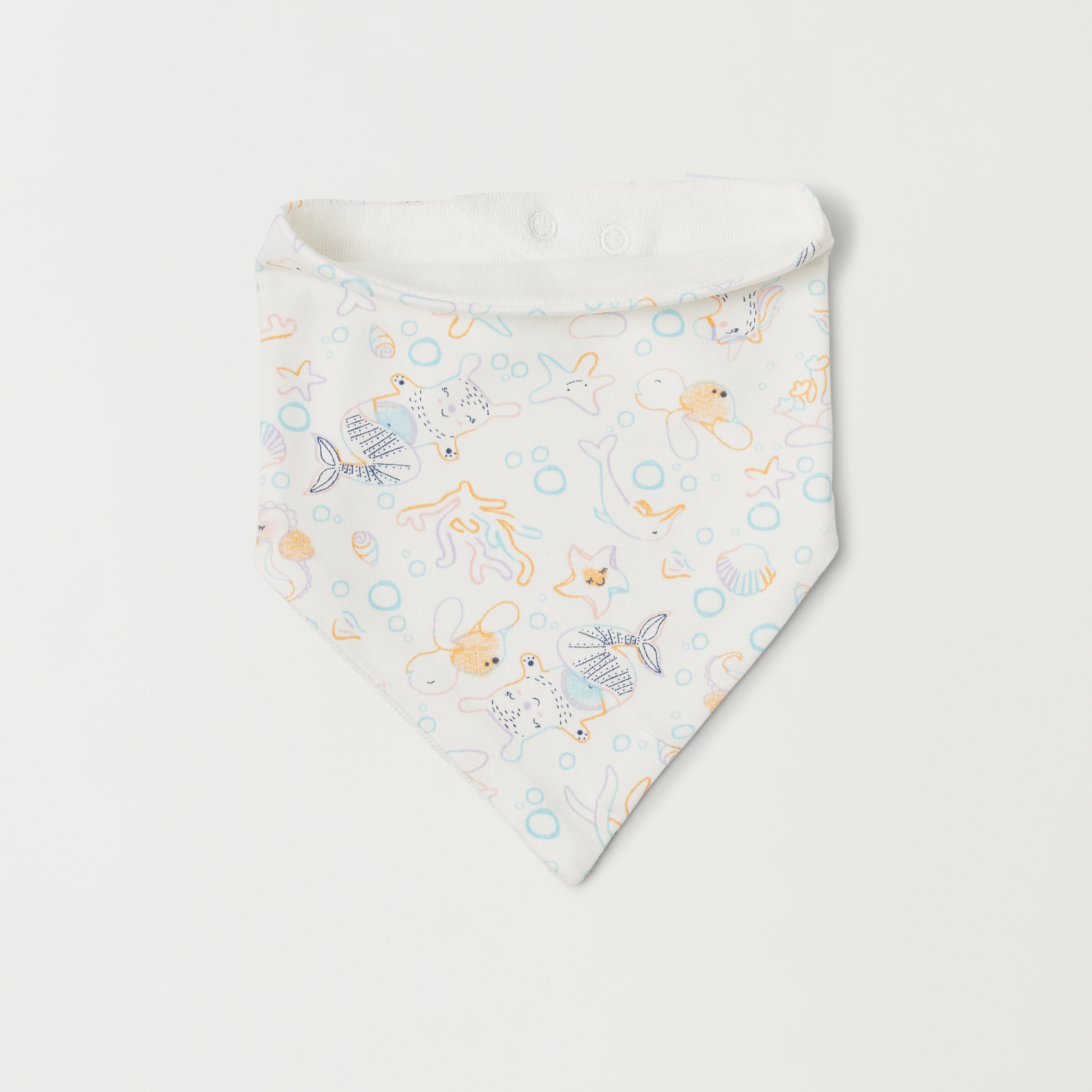 Juniors Mermaid Print Dribble Bib with Snap Button Closure - Set of 3-baby-feeding-bibs-image-4