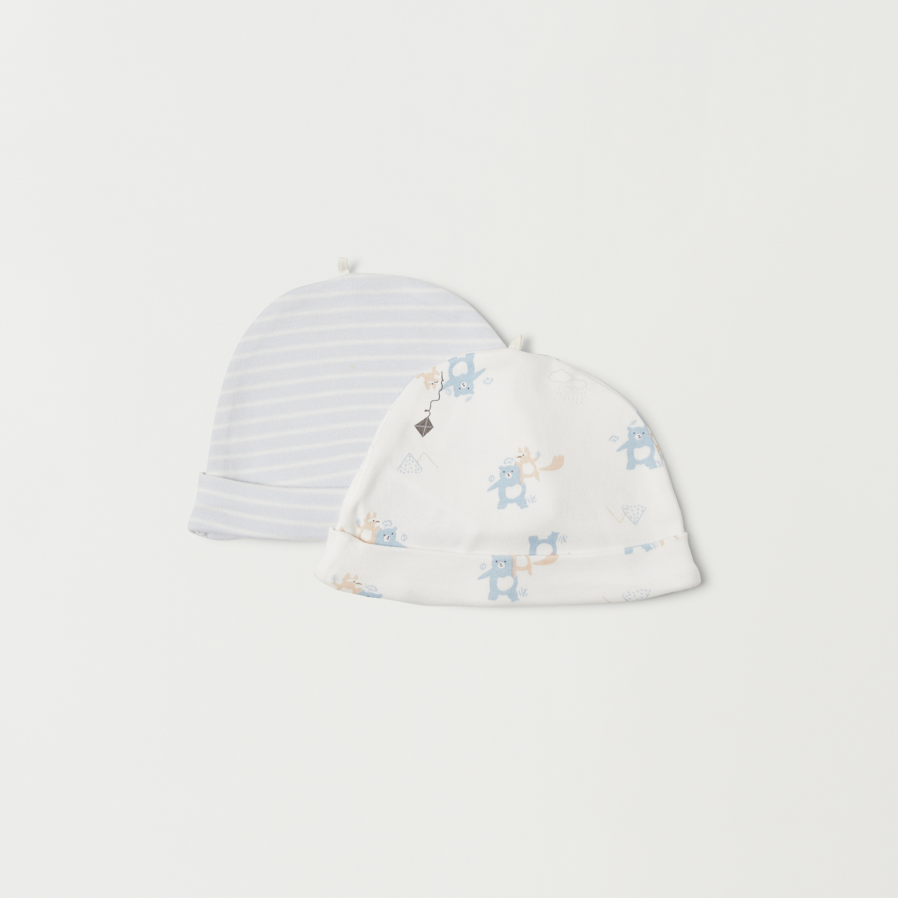 Juniors Printed Beanie Cap - Set of 2-baby-boys-accessories-caps-image-1