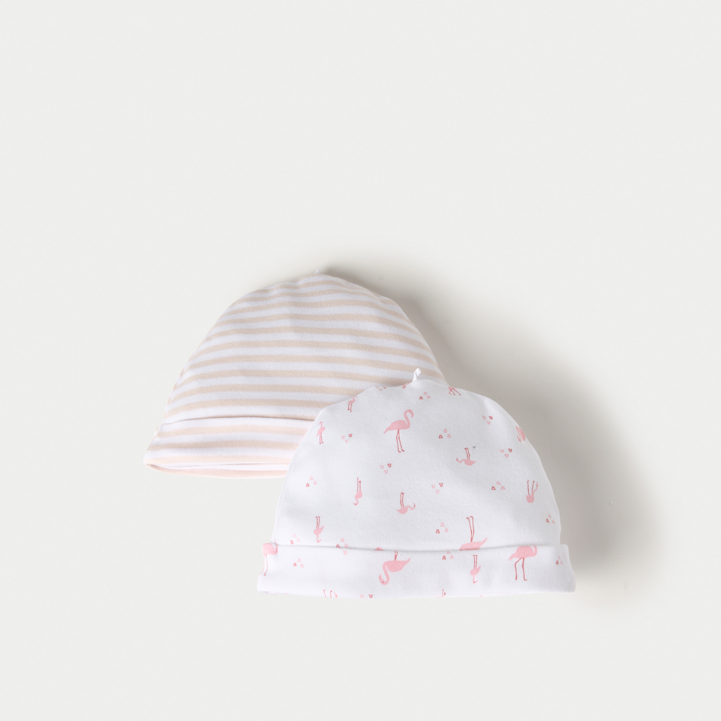 Juniors Printed Beanie Cap - Set of 2-baby-girls-accessories-caps-image-1