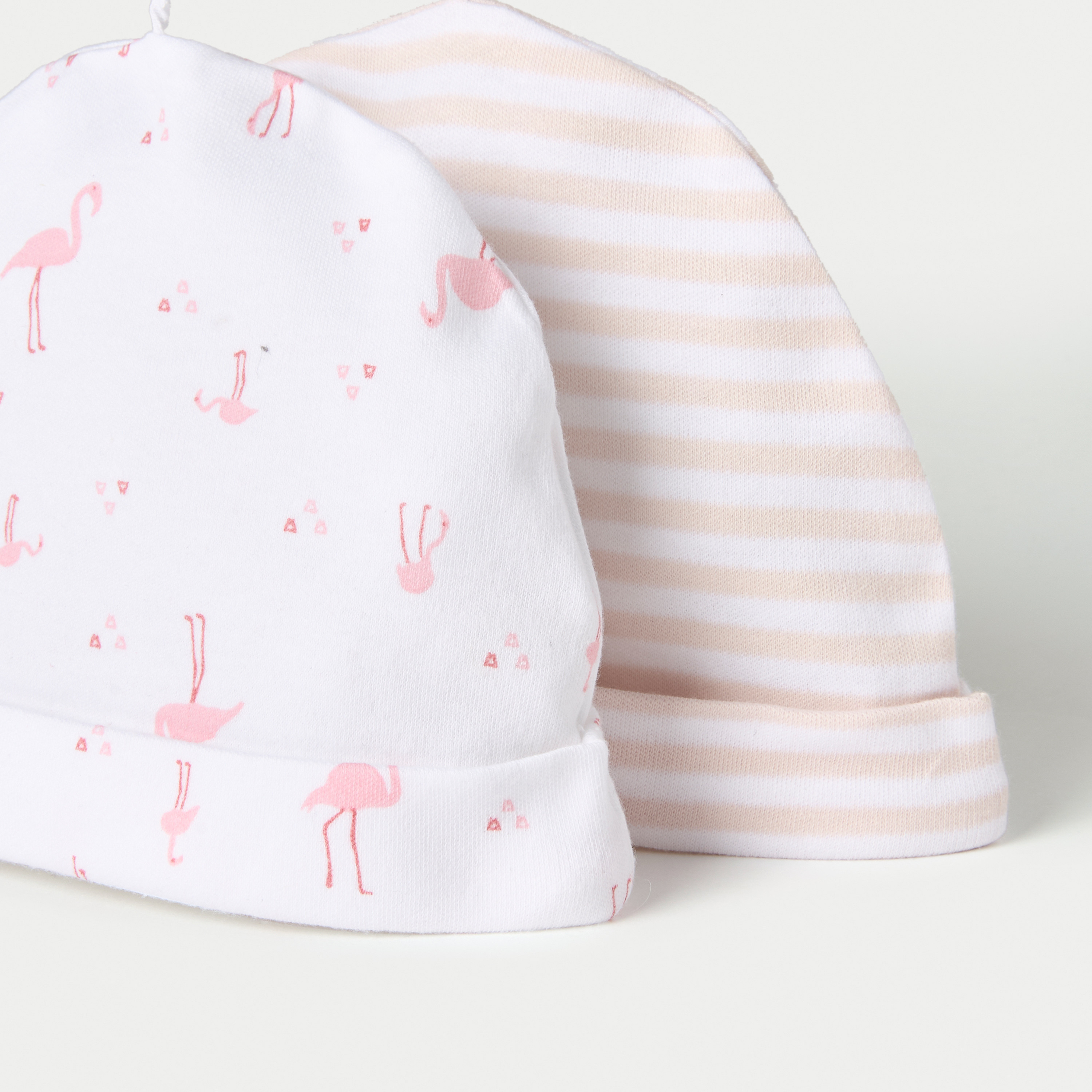 Juniors Printed Beanie Cap - Set of 2-baby-girls-accessories-caps-image-5
