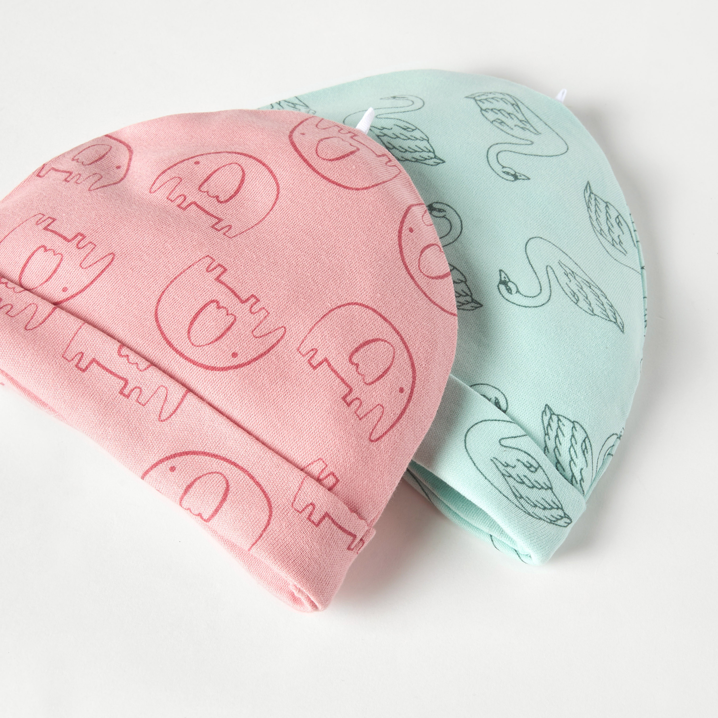 Juniors Printed Beanie Cap - Set of 2-baby-girls-accessories-caps-image-4