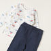 Juniors Printed Round Neck T-shirt and Full Length Pyjama Set-Pyjama Sets-thumbnail-3