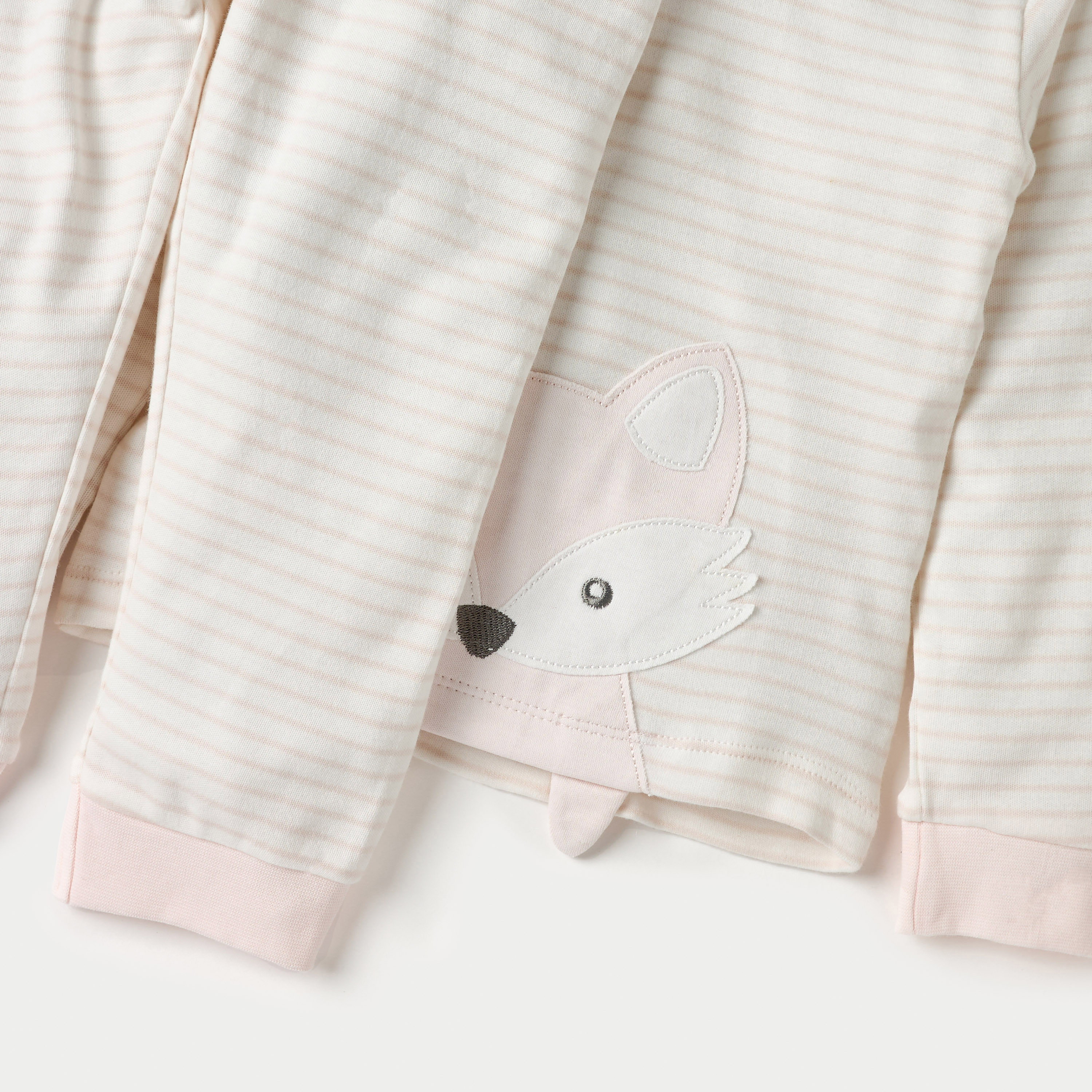 Juniors Fox Applique Long Sleeves T-shirt and Elasticated Pyjama Set-baby-girls-clothing-nightwear-pyjamasets-image-5
