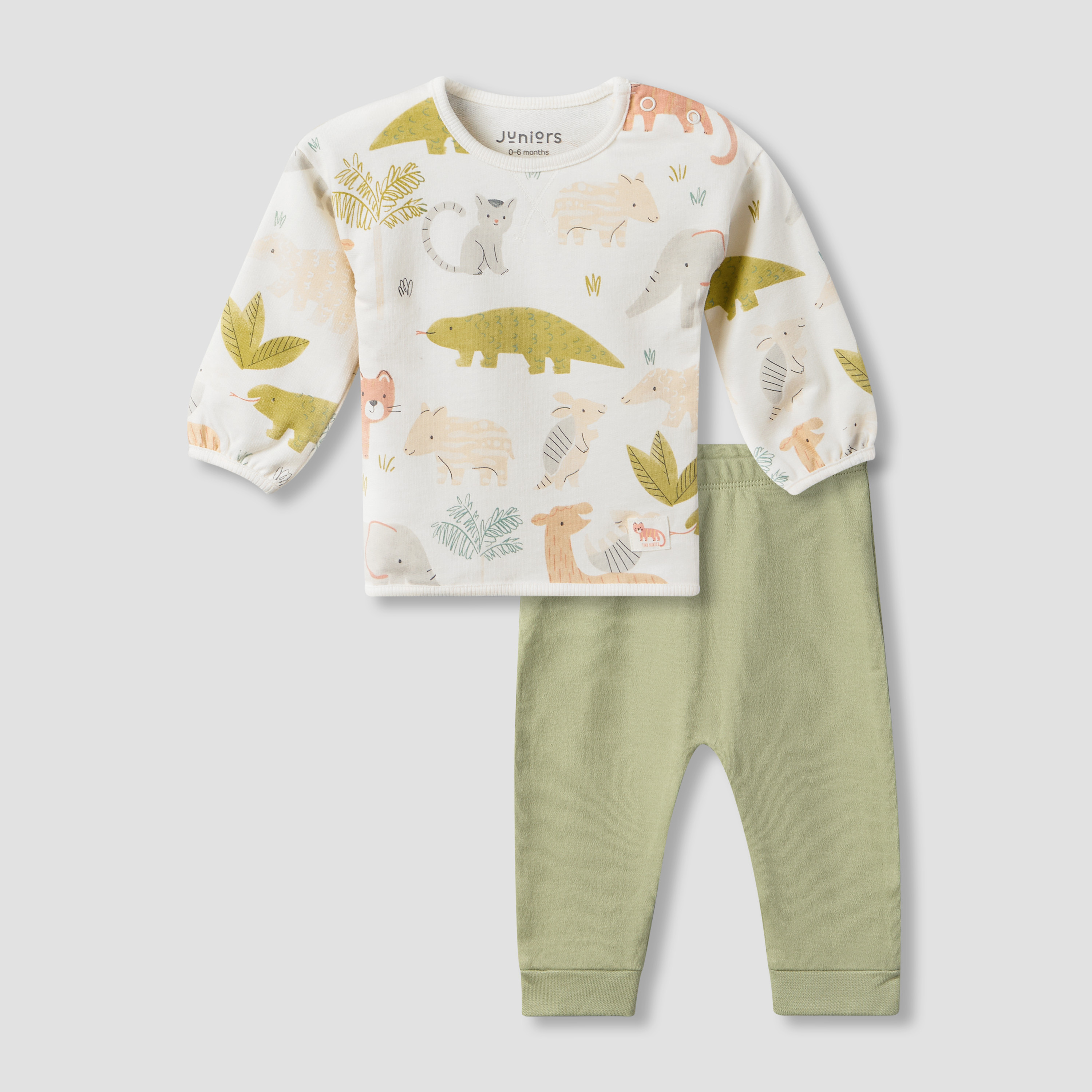 Juniors Cotton Crew Neck Long Sleeves Pyjama Set with Safari Print-baby-boys-clothing-nightwear-pyjamasets-image-2