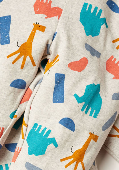 Juniors Printed Long Sleeves T-shirt and Elasticated Pyjama Set-Pyjama Sets-image-4