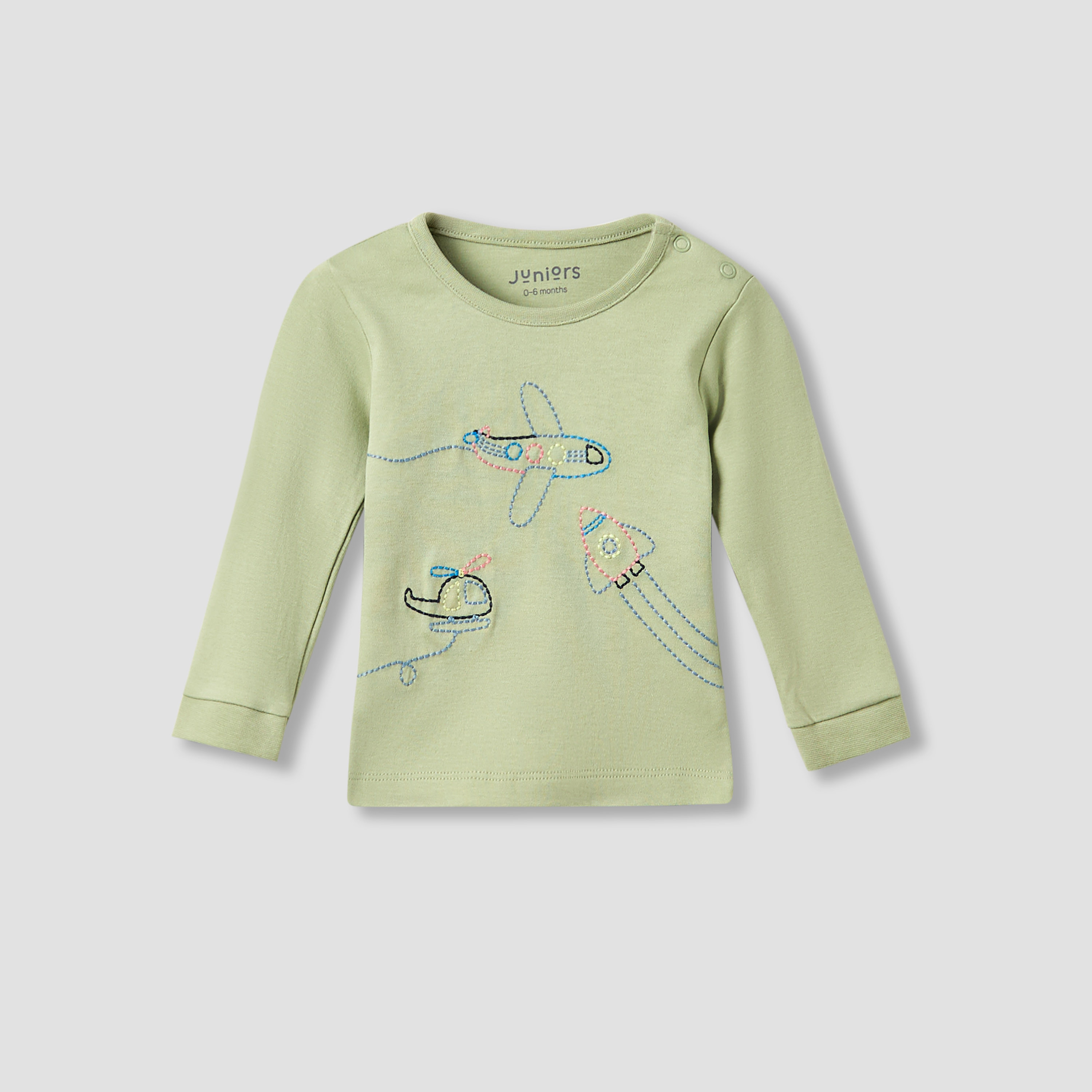 Juniors Pyjama Set with Embroidery - Cotton - Long Sleeves - Round Neck-baby-boys-clothing-nightwear-pyjamasets-image-2