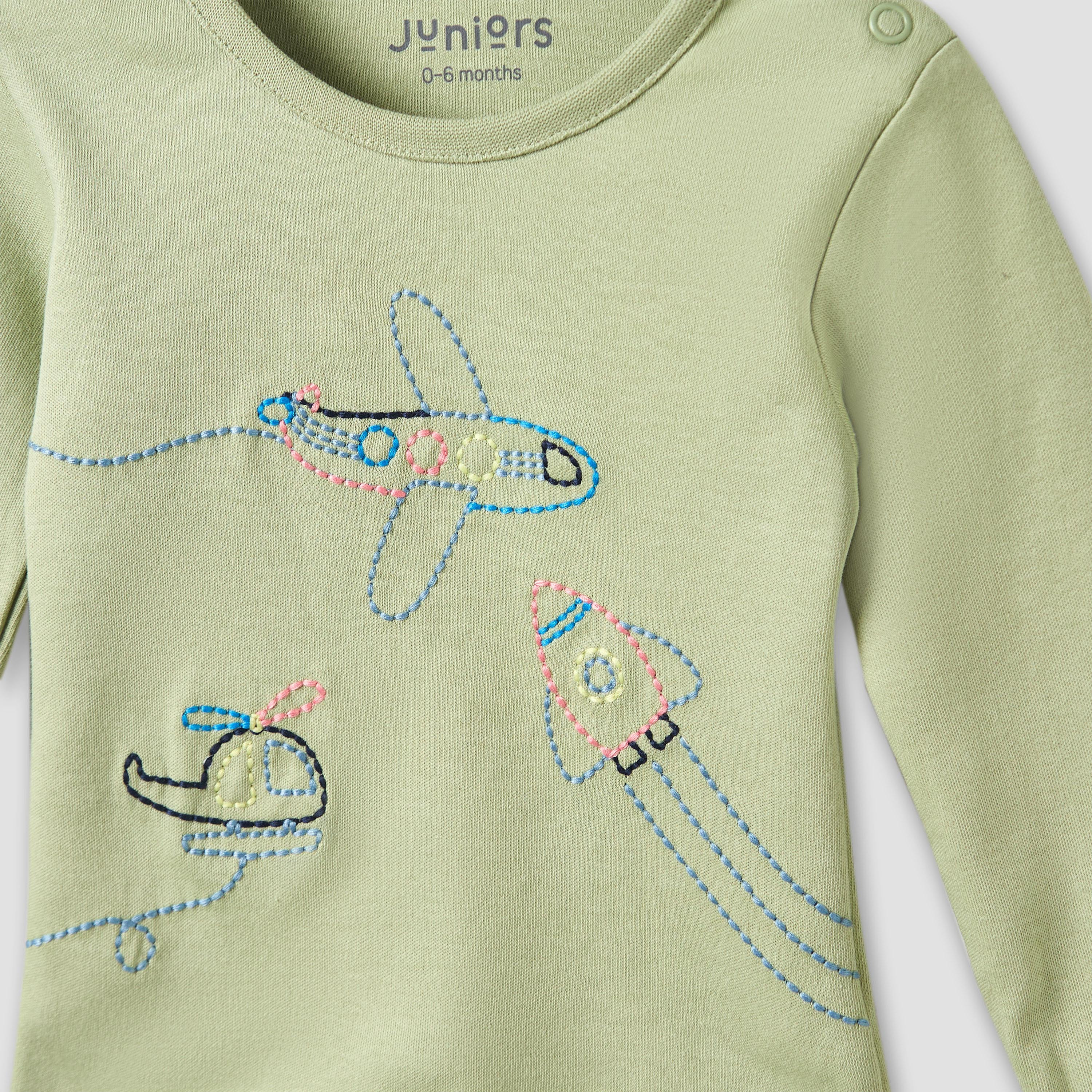 Juniors Pyjama Set with Embroidery - Cotton - Long Sleeves - Round Neck-baby-boys-clothing-nightwear-pyjamasets-image-4