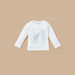 Juniors Giraffe Applique Long Sleeves T-shirt and Printed Pyjama Set-Pyjama Sets-thumbnailMobile-1