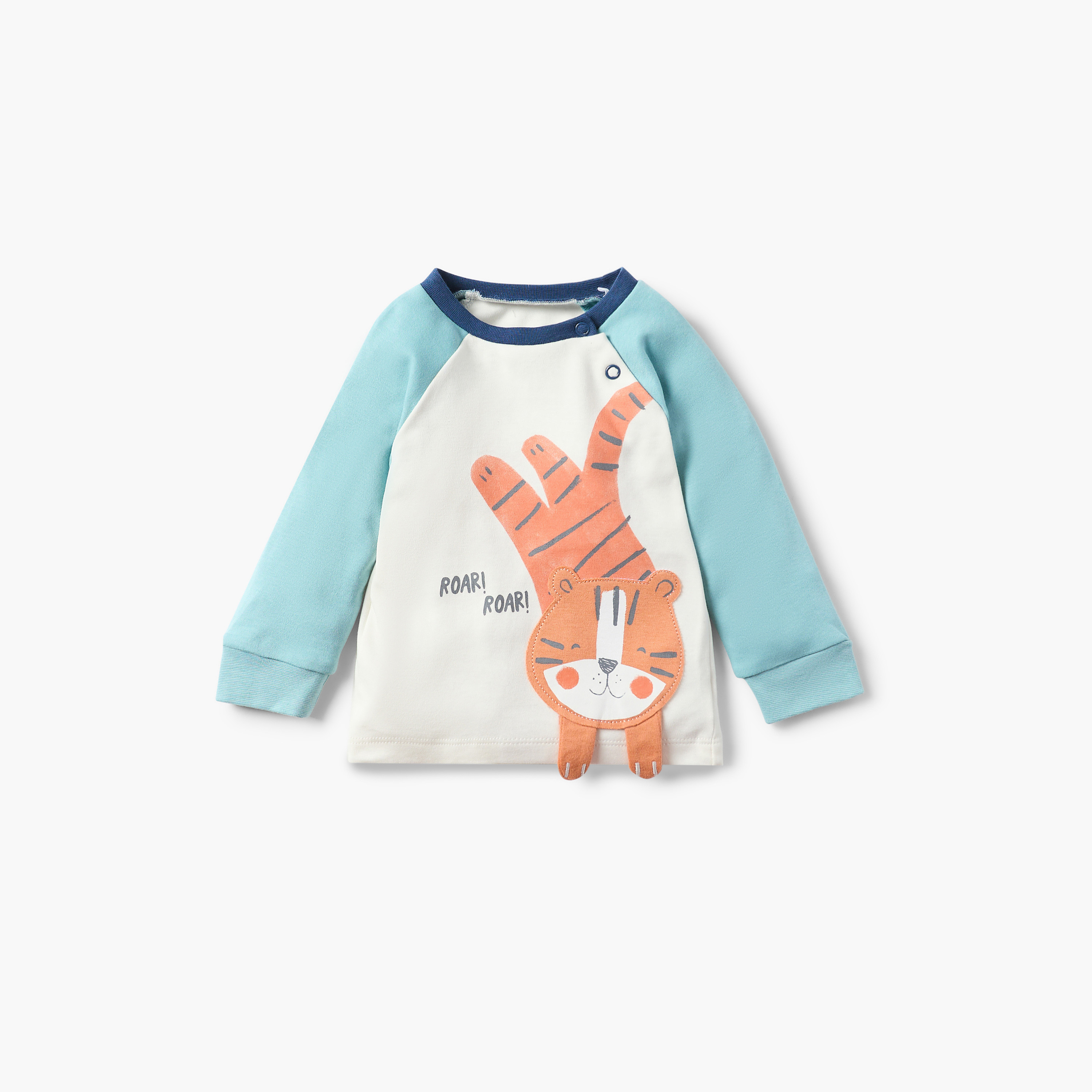طقم بنطلون بيجاما بخصر مطاطي وتيشيرت بأكمام طويلة وزخارف بطة من جونيورز-bsclothing-babygirls-nightwear-pyjamasets-image-2