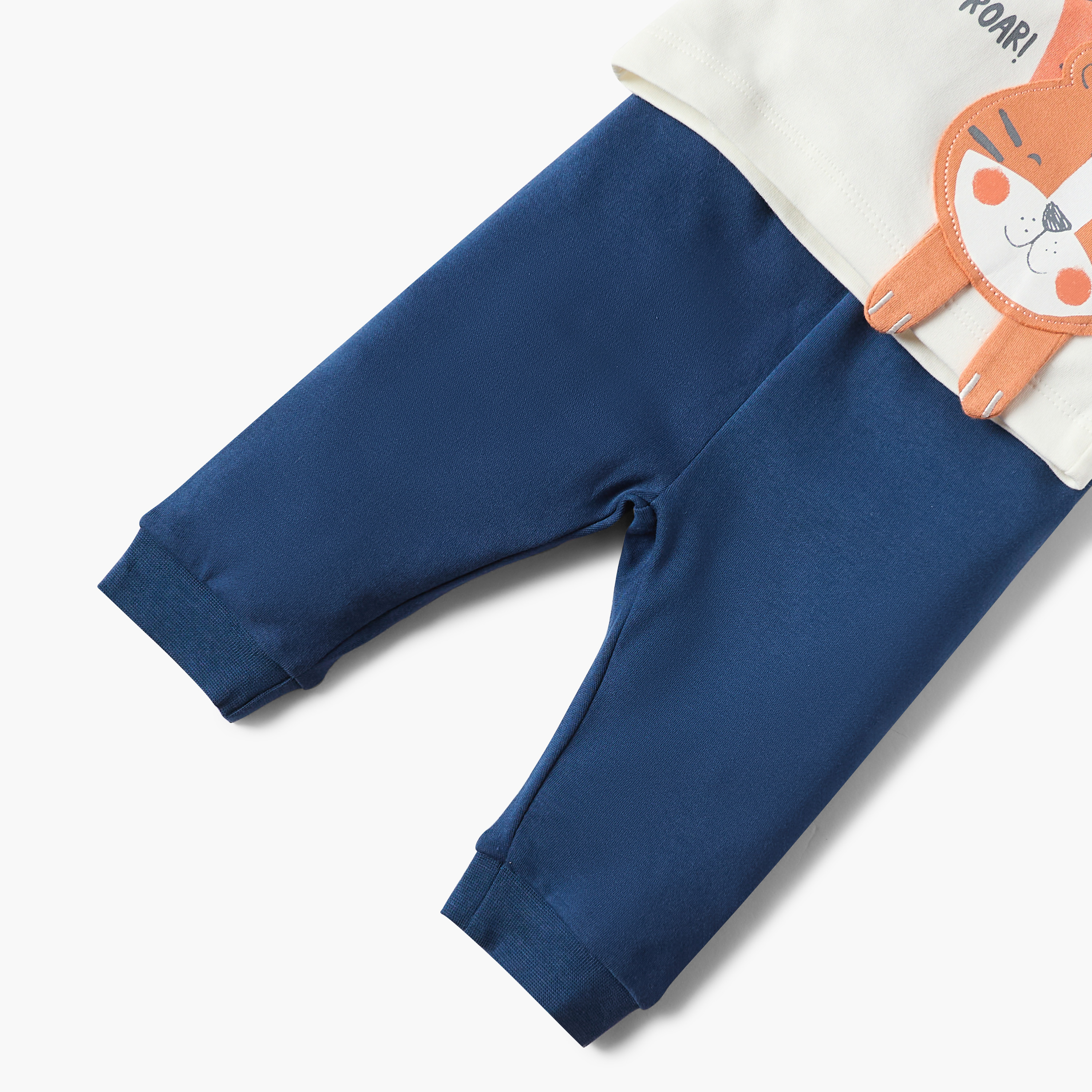 طقم بنطلون بيجاما بخصر مطاطي وتيشيرت بأكمام طويلة وزخارف بطة من جونيورز-bsclothing-babygirls-nightwear-pyjamasets-image-4