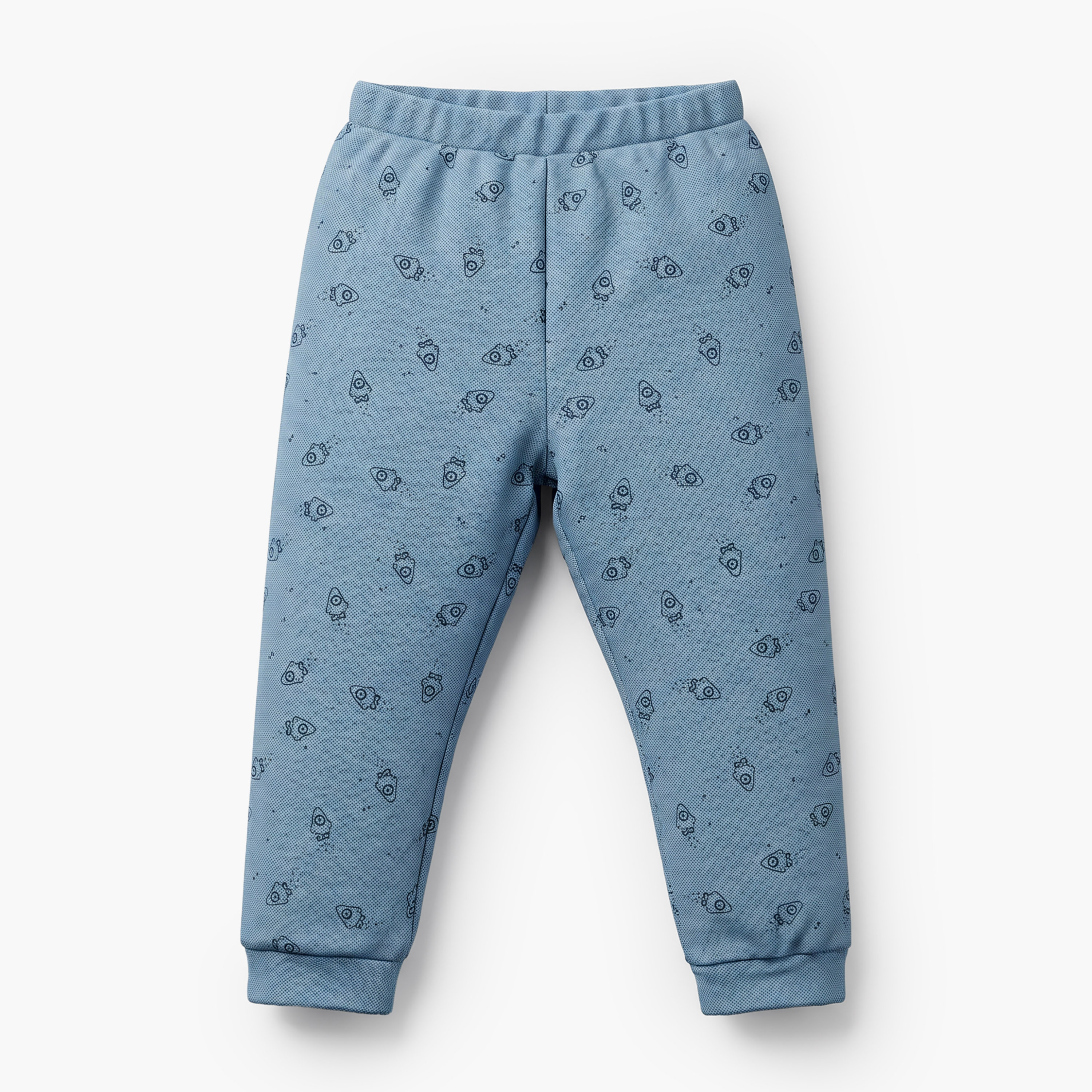Juniors Cotton Crew Neck Long Sleeves Pyjama Set with Spacecraft Print-baby-boys-clothing-nightwear-pyjamasets-image-3