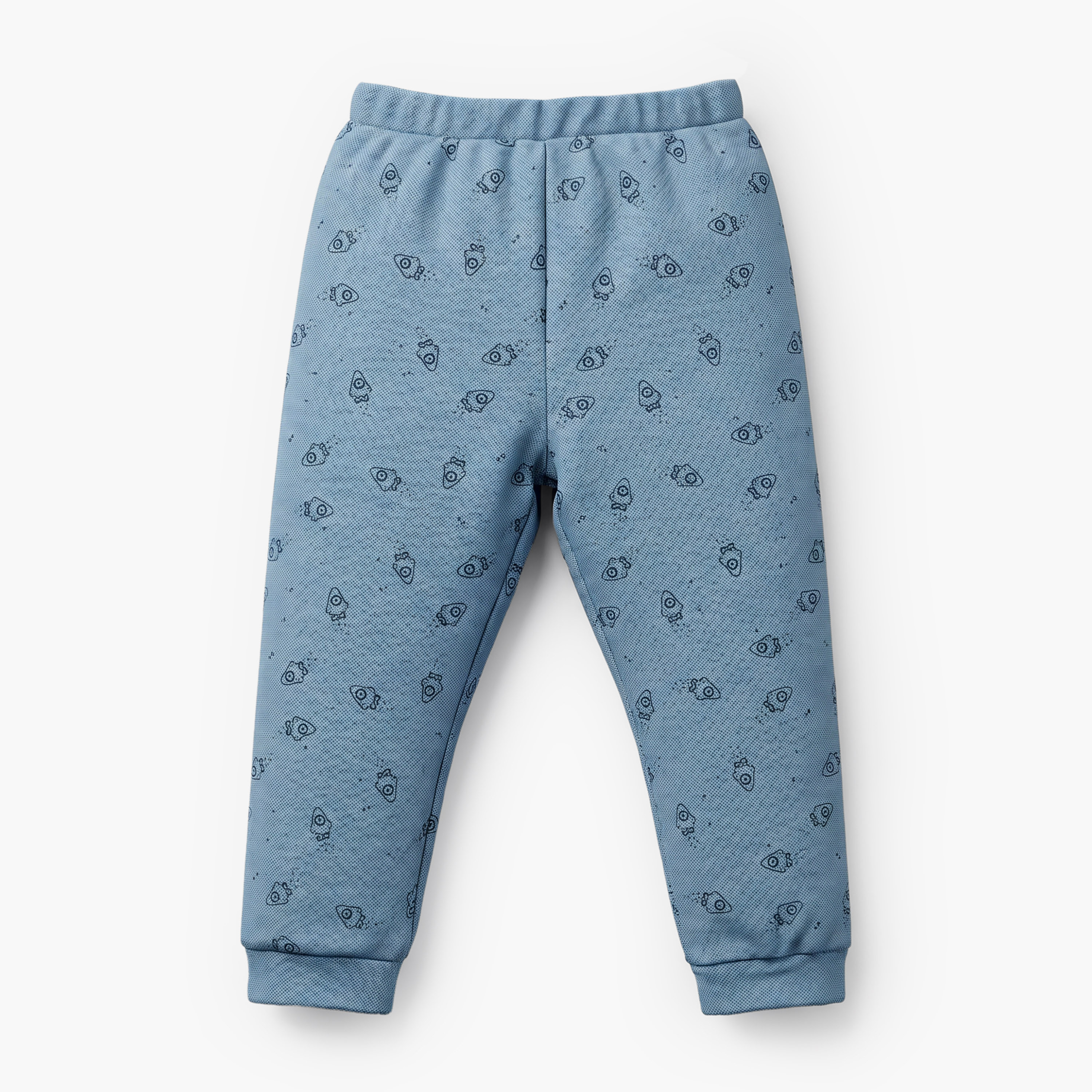 Juniors Cotton Crew Neck Long Sleeves Pyjama Set with Spacecraft Print-baby-boys-clothing-nightwear-pyjamasets-image-5