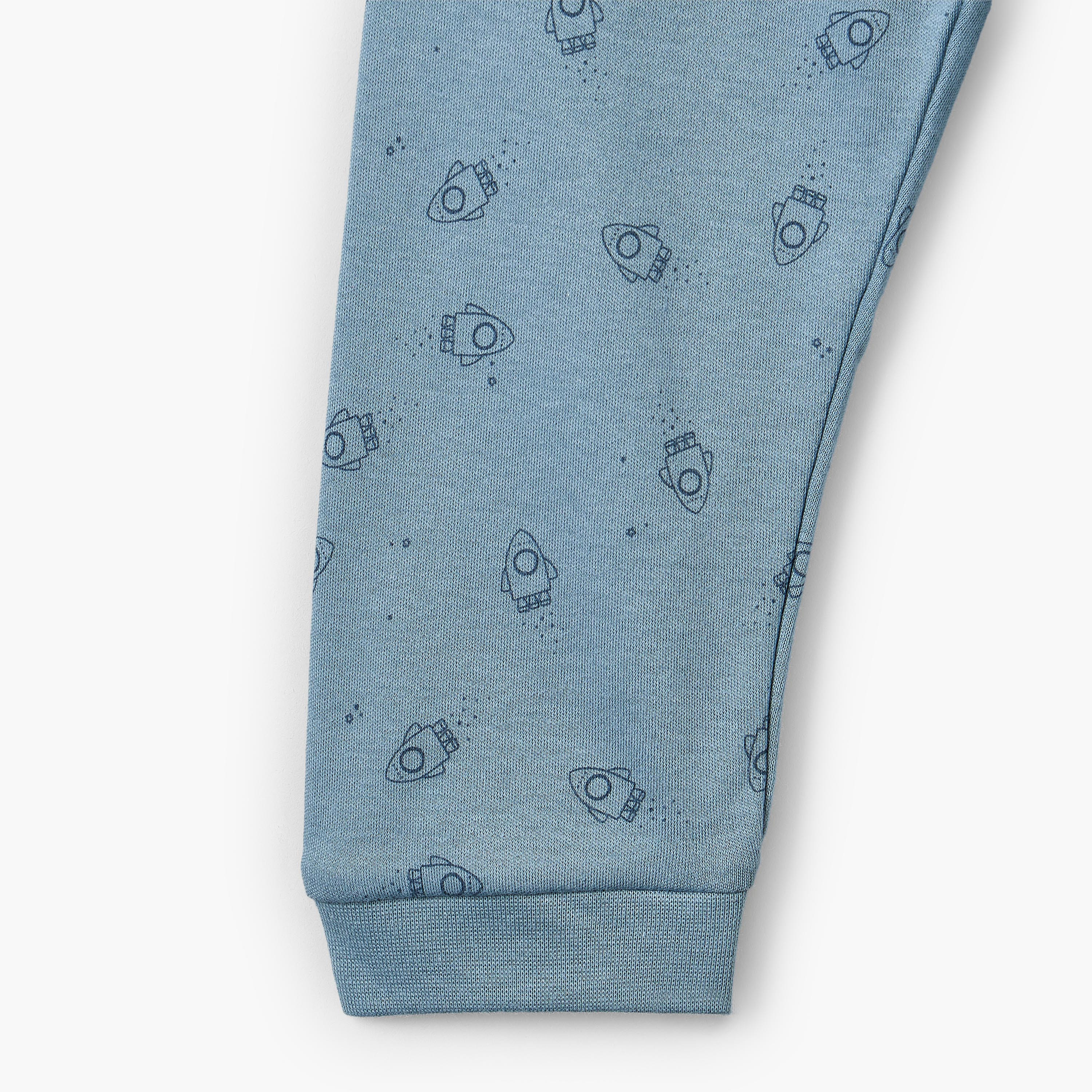 Juniors Cotton Crew Neck Long Sleeves Pyjama Set with Spacecraft Print-baby-boys-clothing-nightwear-pyjamasets-image-9