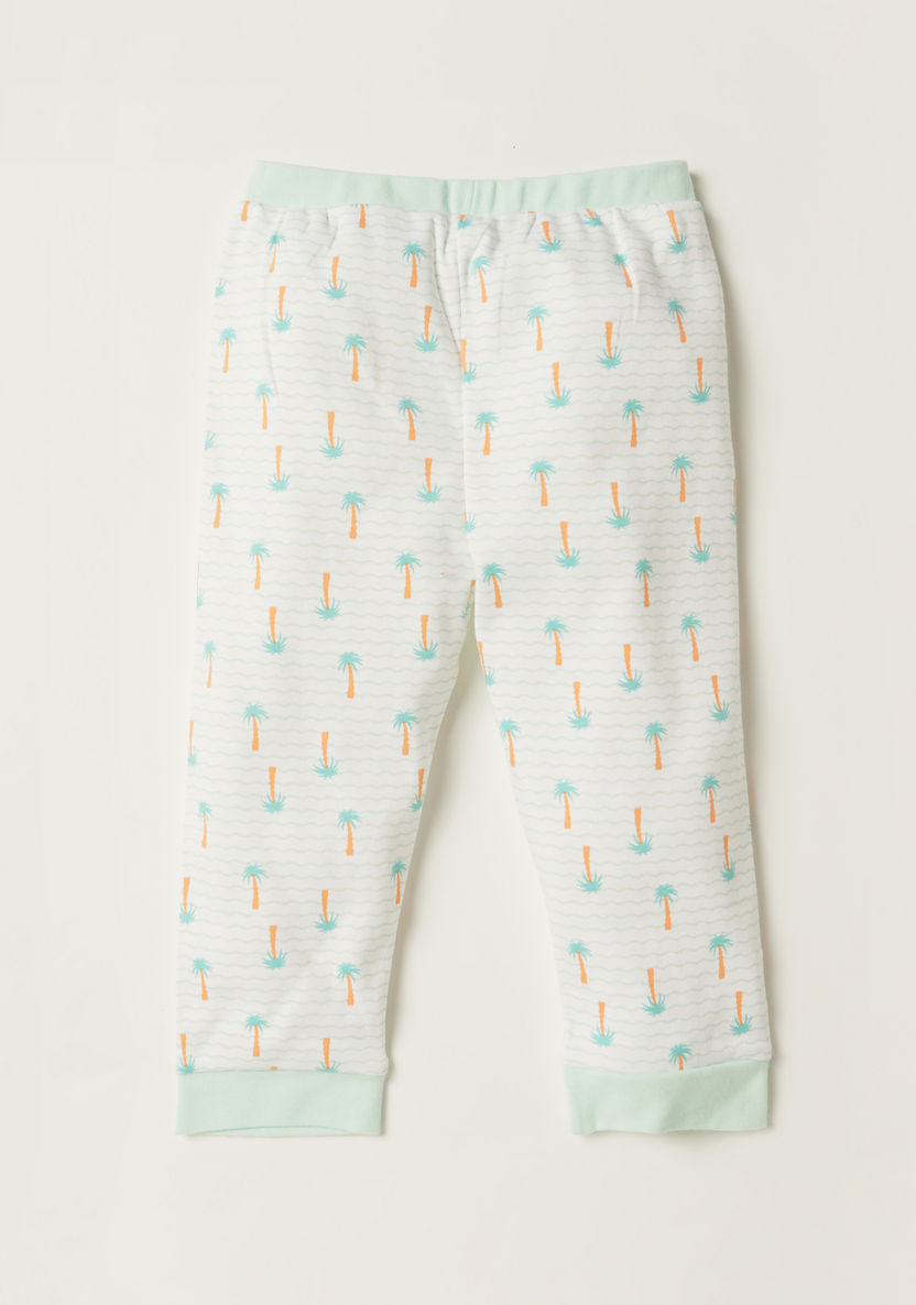 Juniors Printed Round Neck T-shirt and Full Length Pyjama Set-Pyjama Sets-image-3