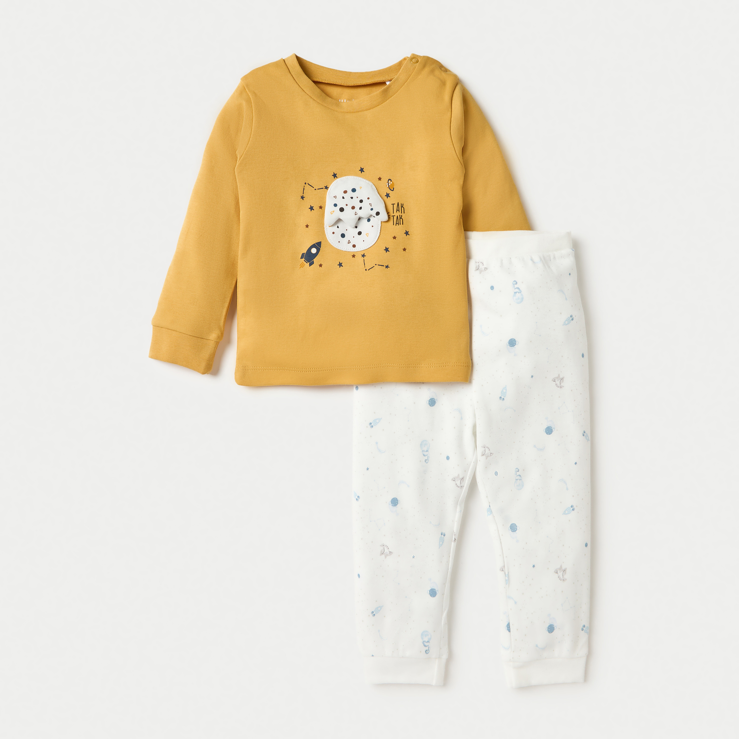 Juniors Printed Long Sleeves T-shirt and Pyjama Set-baby-boys-clothing-nightwear-pyjamasets-image-1