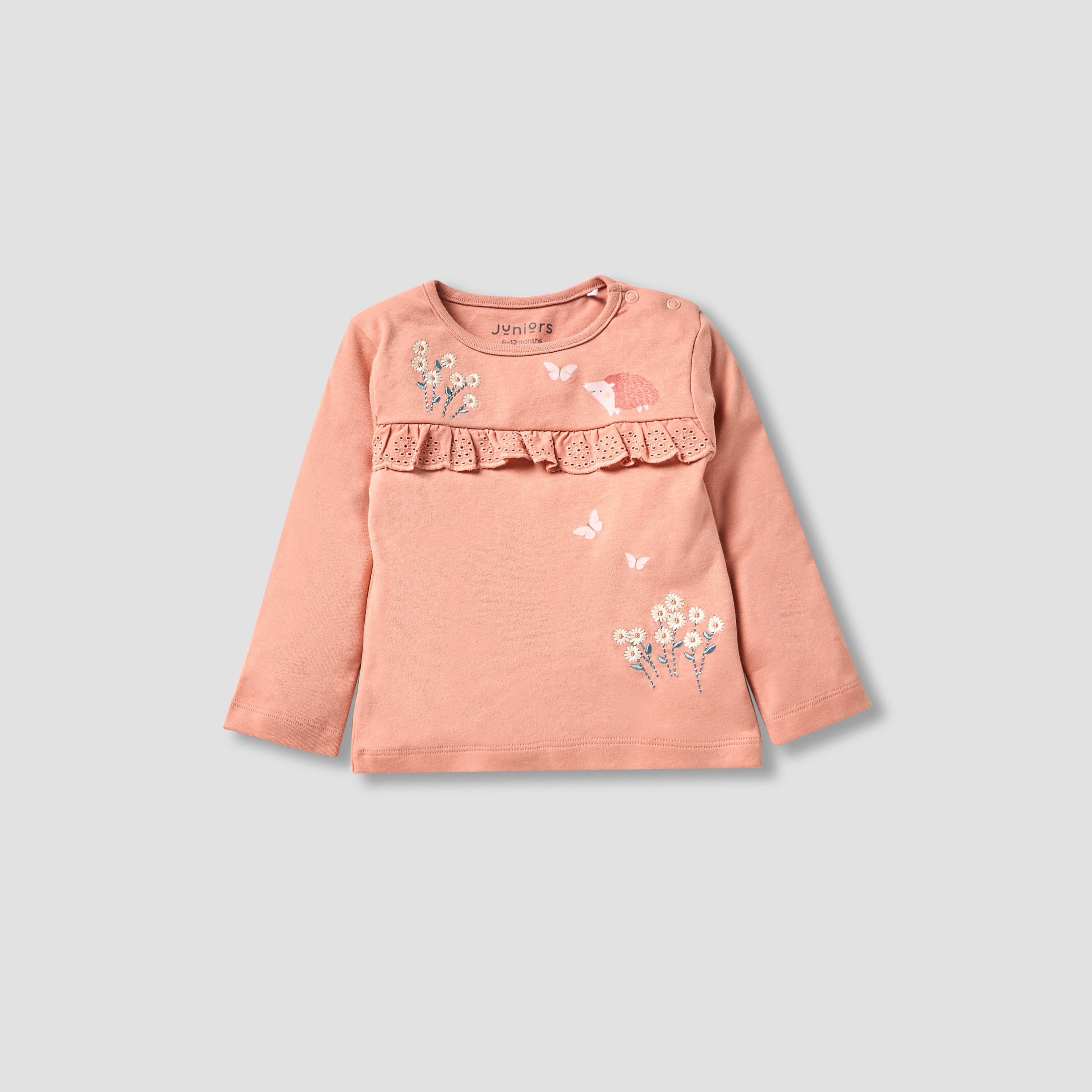 Juniors Schiffli Detail Long Sleeves T-shirt and Elasticated Pyjama Set-promo_babyshop_Buy3for99_OMN130126-image-2