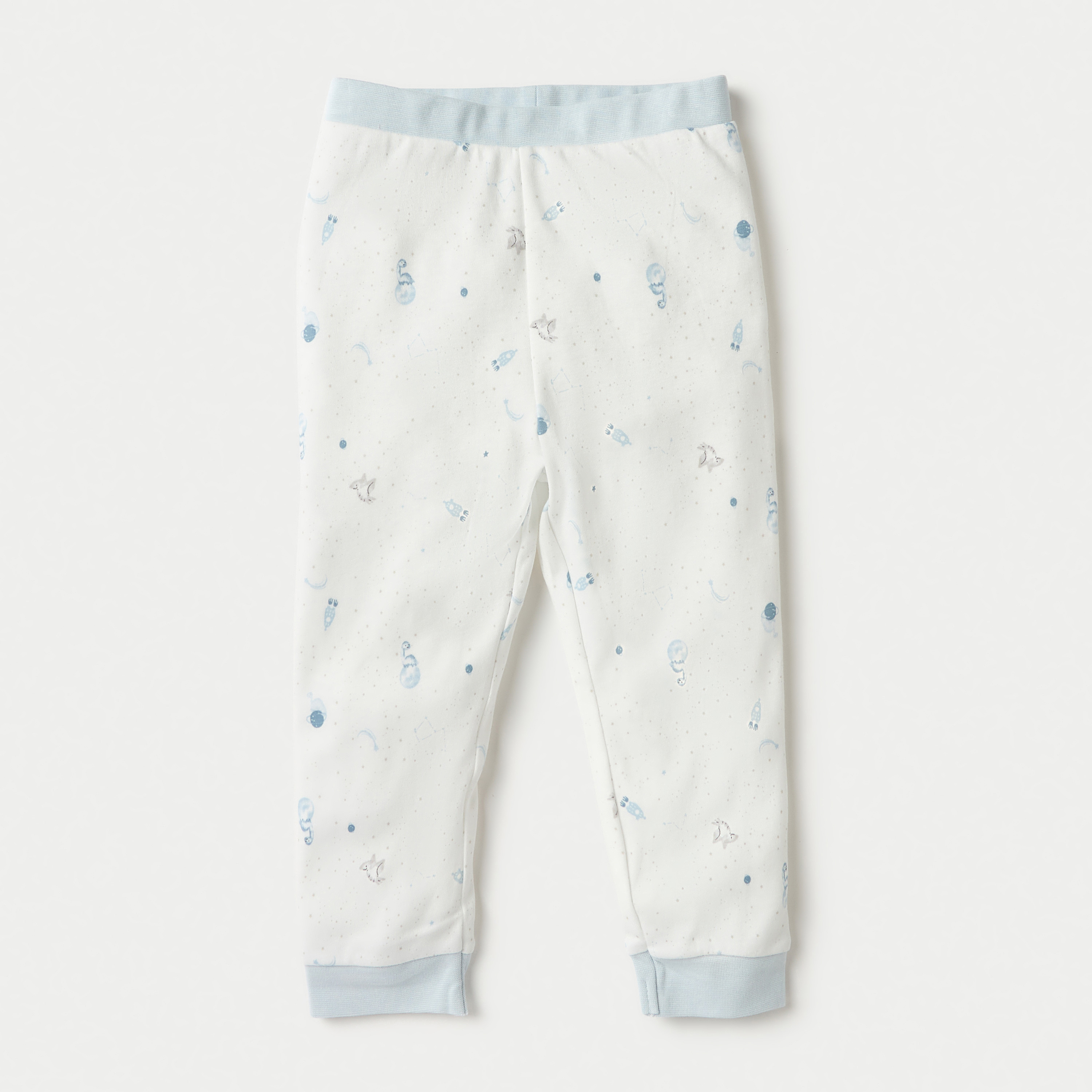 طقم تيشيرت بأكمام طويلة وزخارف صاروخ مع بنطلون بيجاما مطاطي من جونيورز-baby-boys-clothing-nightwear-pyjamasets-image-3