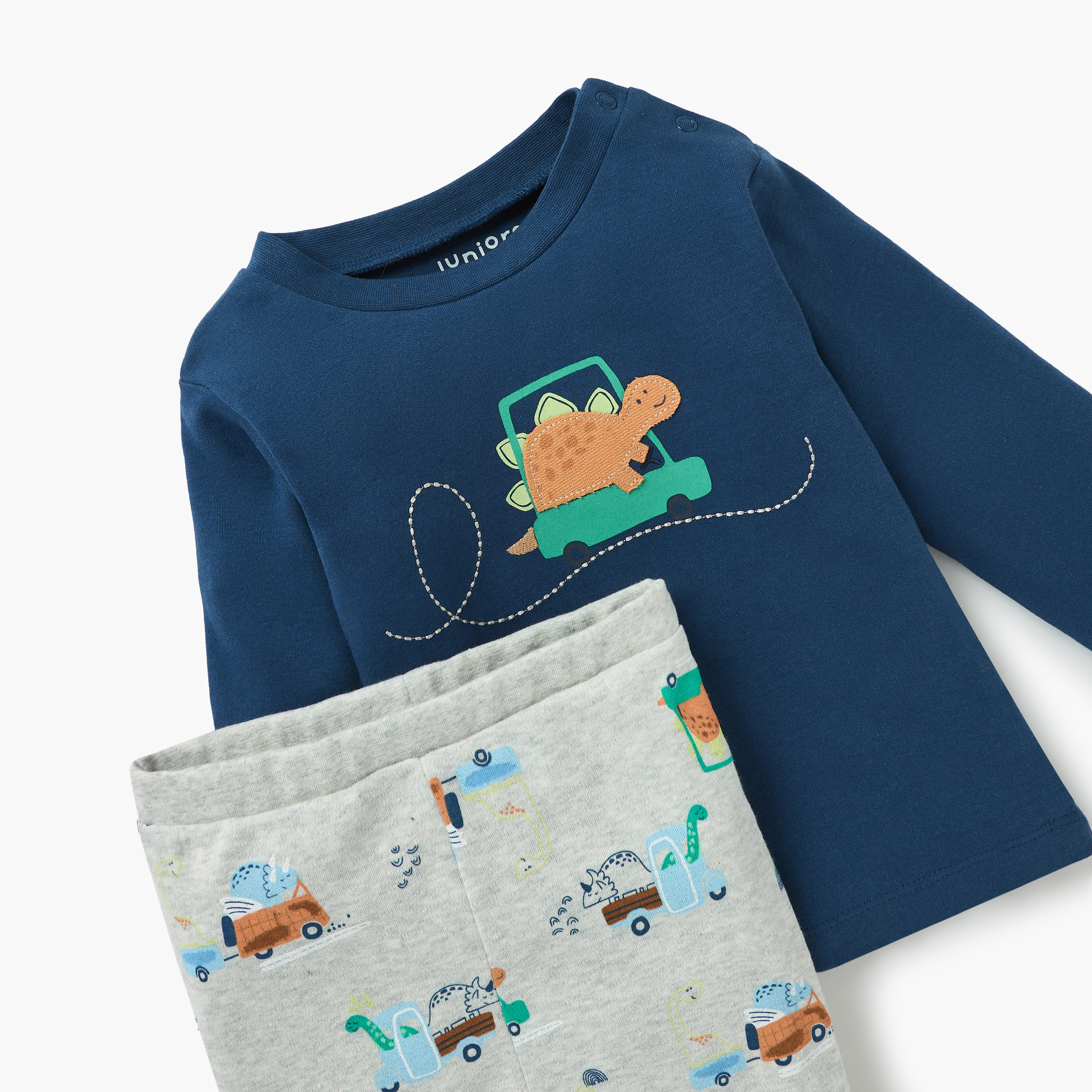طقم بيجاما وتيشيرت بطبعات حيوانات من جونيورز-baby-boys-clothing-nightwear-pyjamasets-image-5