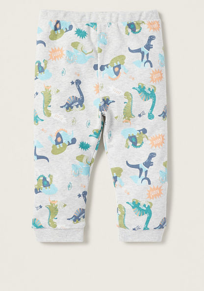 Juniors All-Over Dinosaur Print T-shirt and Elasticated Pyjama Set-Pyjama Sets-image-2