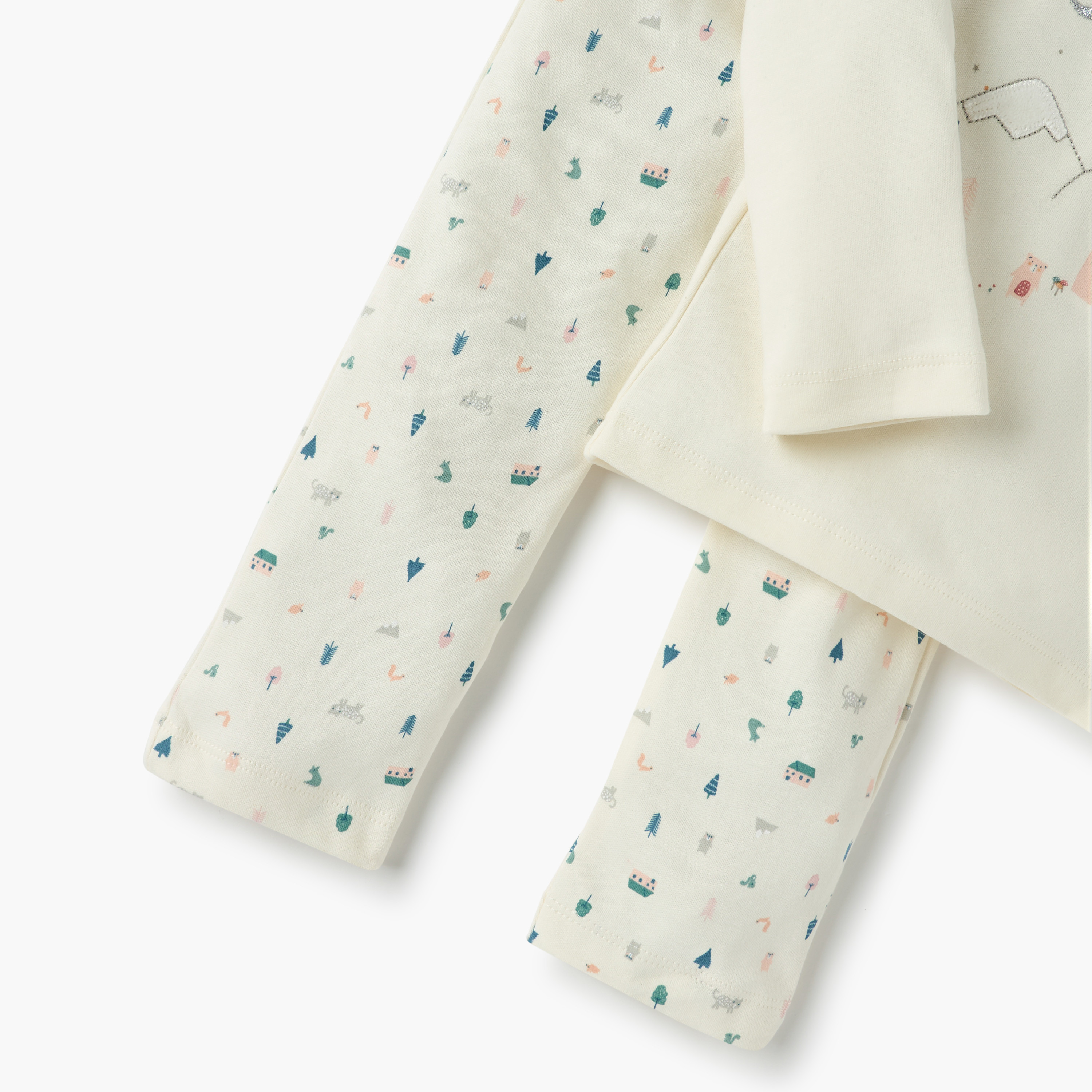 Juniors Printed Ruffle Detail T-shirt and Pyjama Set-baby-girls-clothing-nightwear-pyjamasets-image-5
