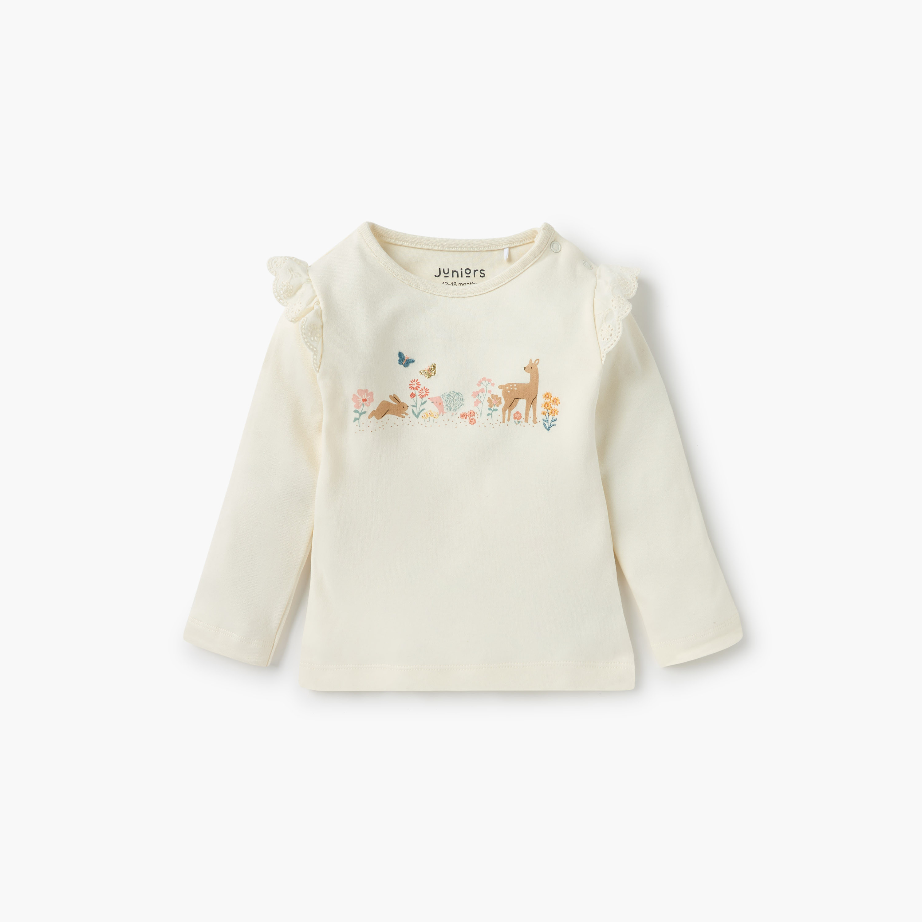 Juniors Animal Print Ruffle Detail T-shirt and Pyjama Set-baby-girls-clothing-nightwear-pyjamasets-image-3