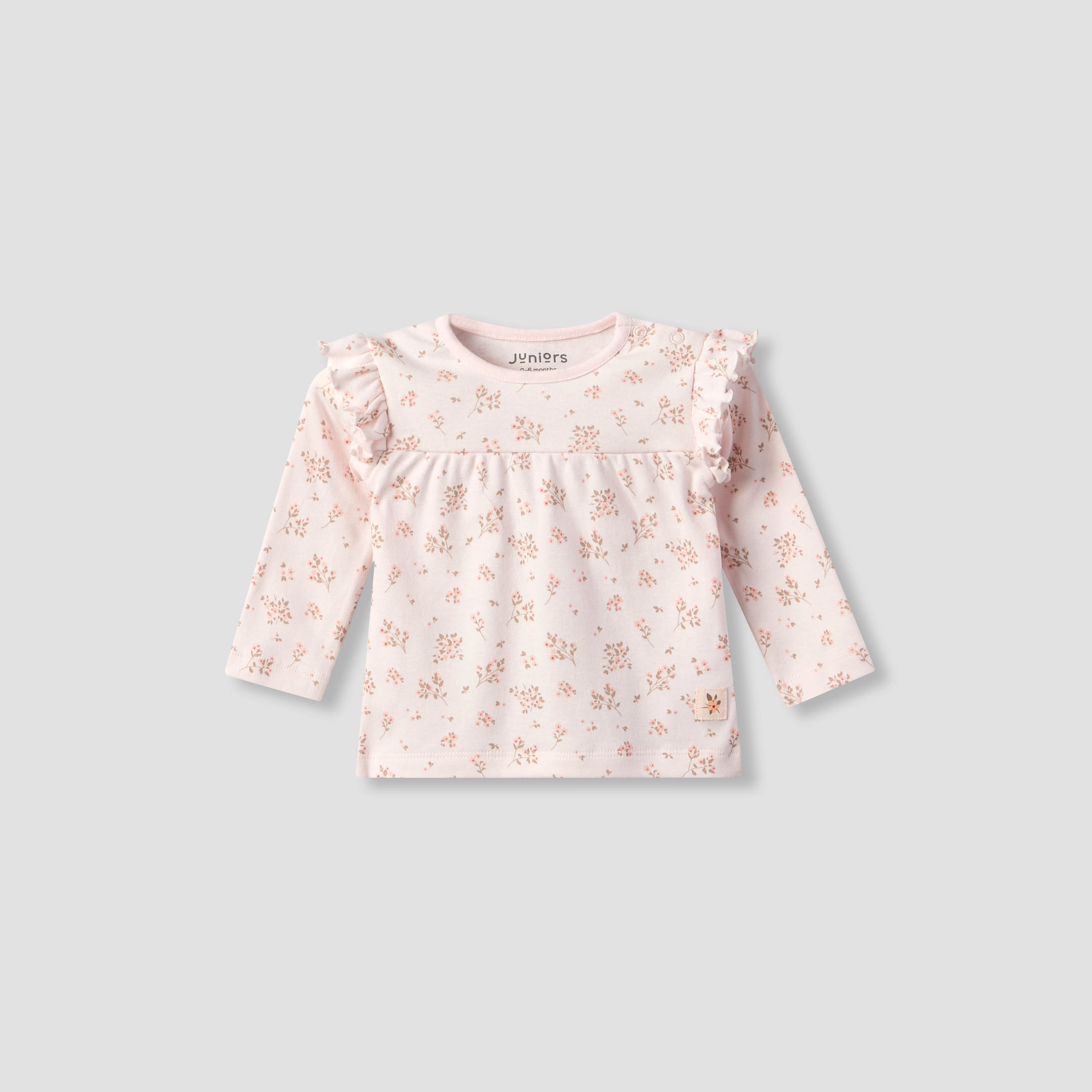 Juniors Cotton Crew Neck Long Sleeves Pyjama Set with Floral Print-baby-girls-clothing-nightwear-pyjamasets-image-3