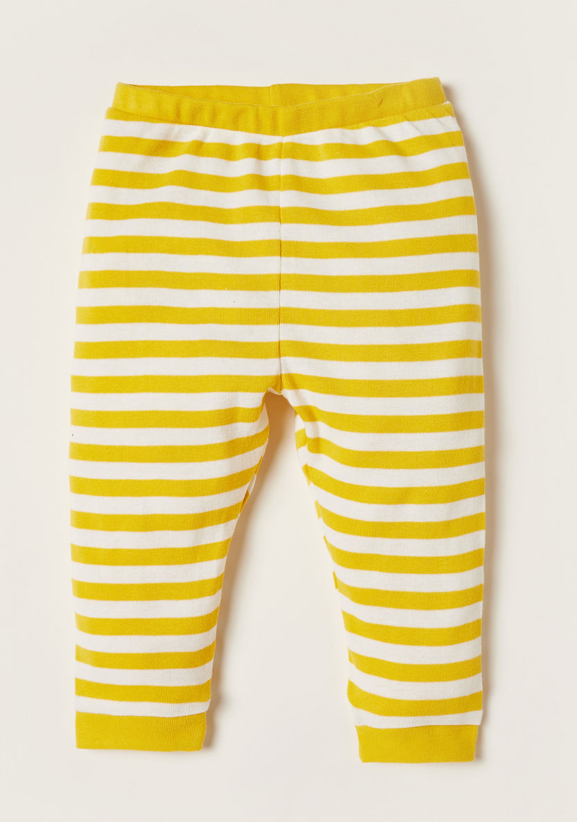 Juniors Striped T-shirt and Full Length Pyjama Set-Pyjama Sets-image-2