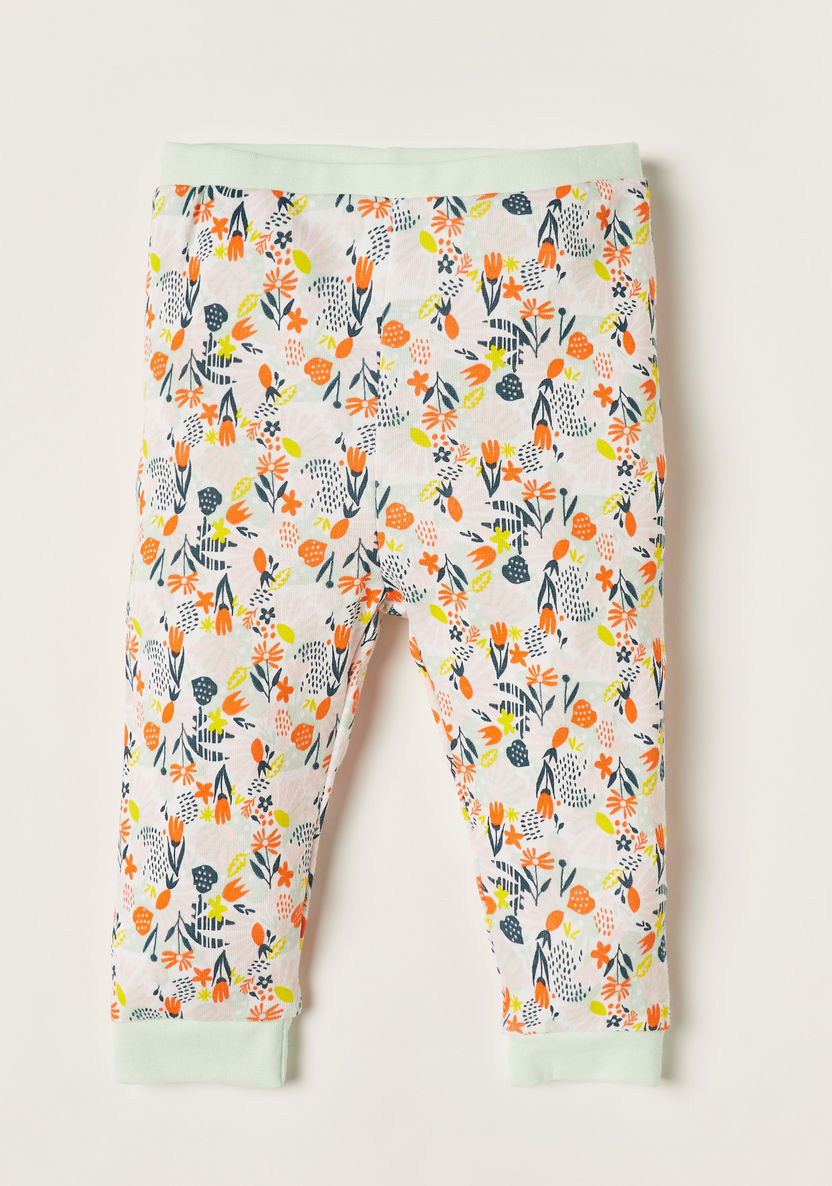 Juniors Kitten Print T-shirt and Full Length Pyjama Set-Pyjama Sets-image-2