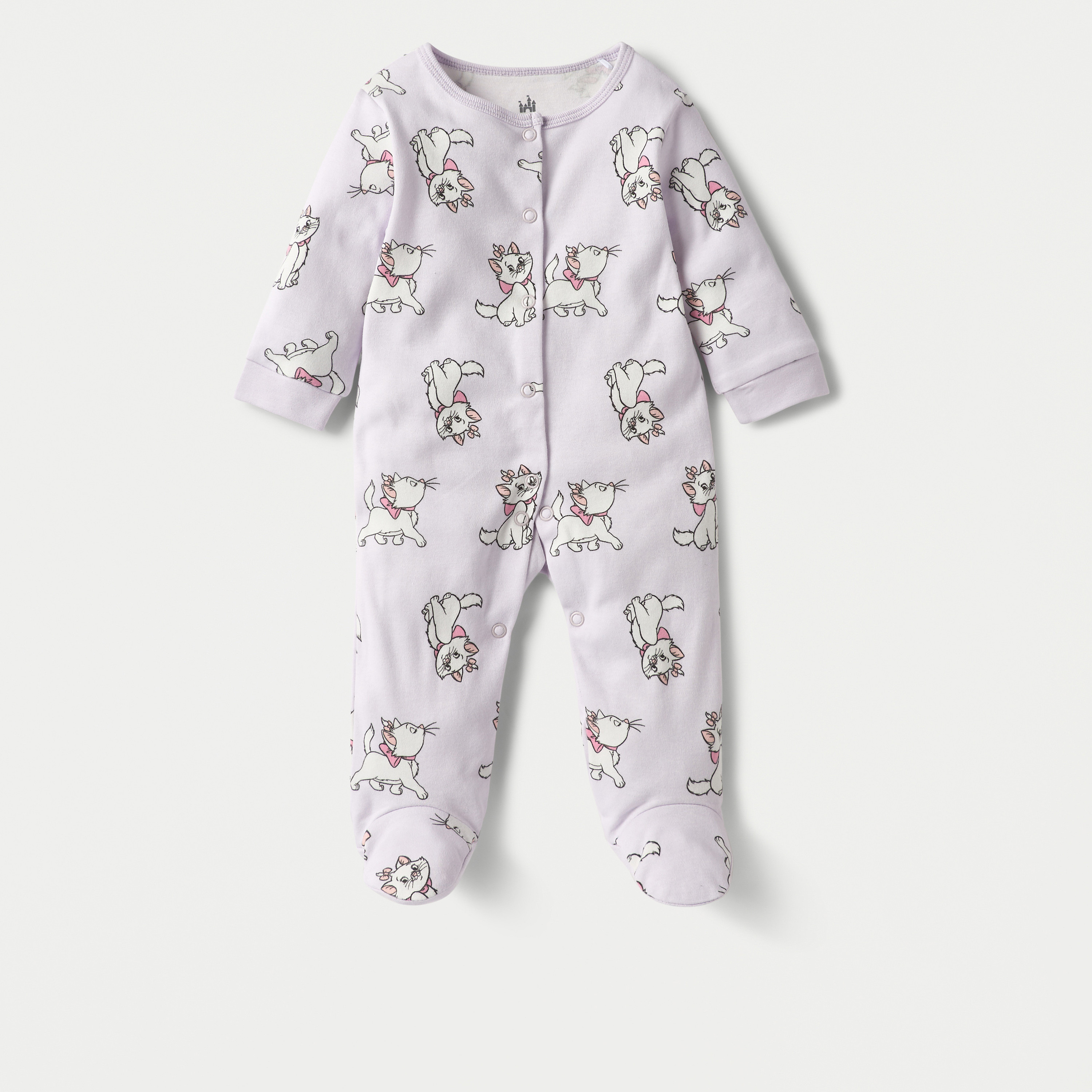 Juniors Marie Print Long Sleeves Sleepsuit with Button Closure-baby-girls-clothing-nightwear-sleepsuits-image-1