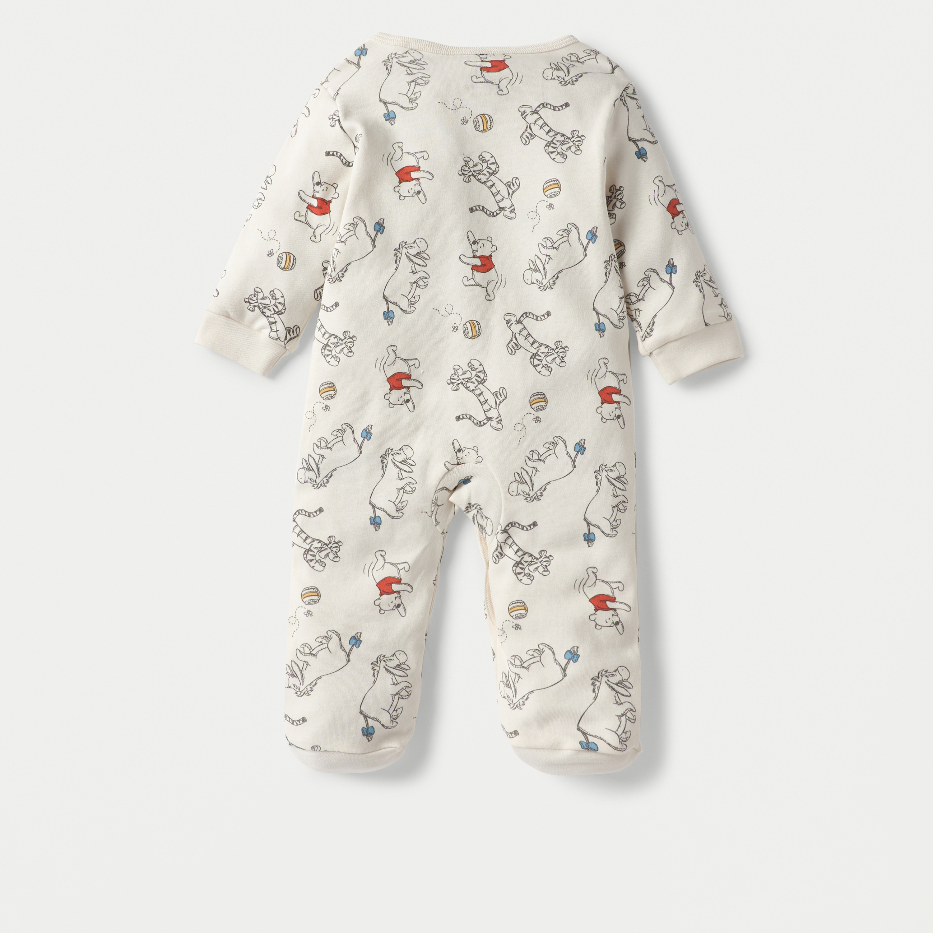 Juniors Winnie the Pooh Print Long Sleeves Sleepsuit with Button Closure-baby-boys-clothing-nightwear-sleepsuits-image-2