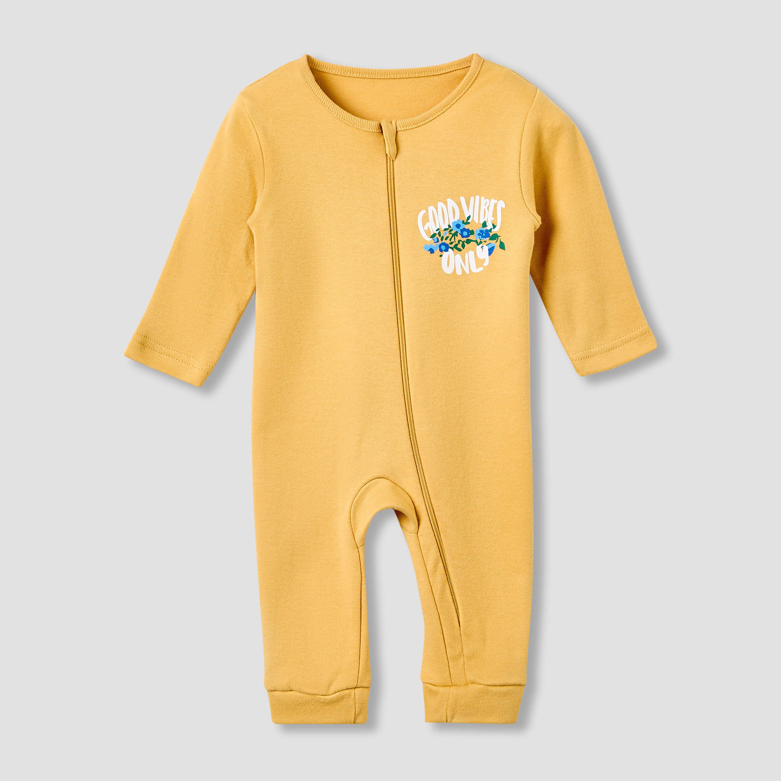 Juniors Round Neck Sleepsuit with Print - Cotton - Long Sleeves - Set of 3-baby-girls-clothing-nightwear-sleepsuits-image-2
