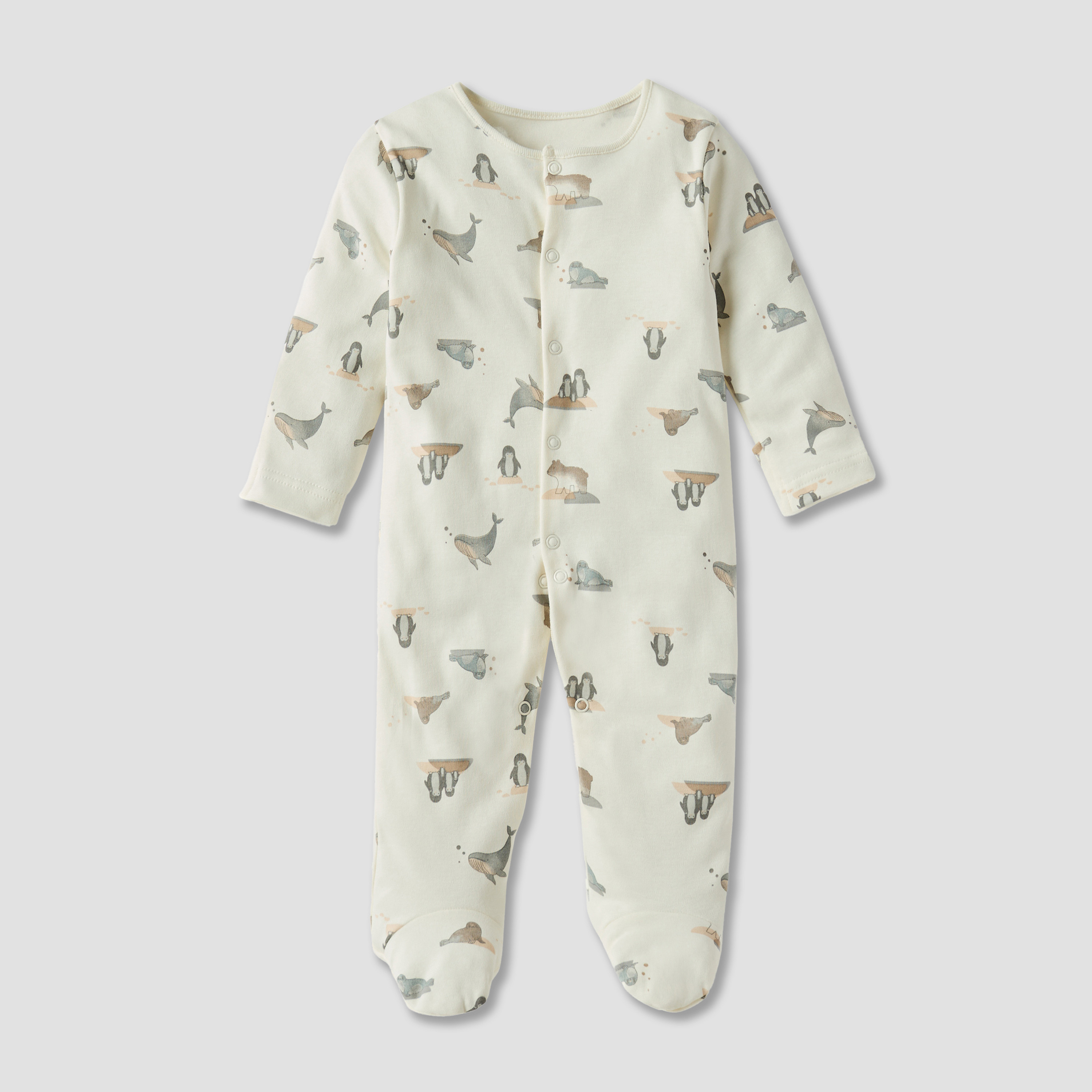 Juniors Printed Sleepsuit with Long Sleeves and Snap Button Closure - Set of 3-baby-boys-clothing-nightwear-sleepsuits-image-3